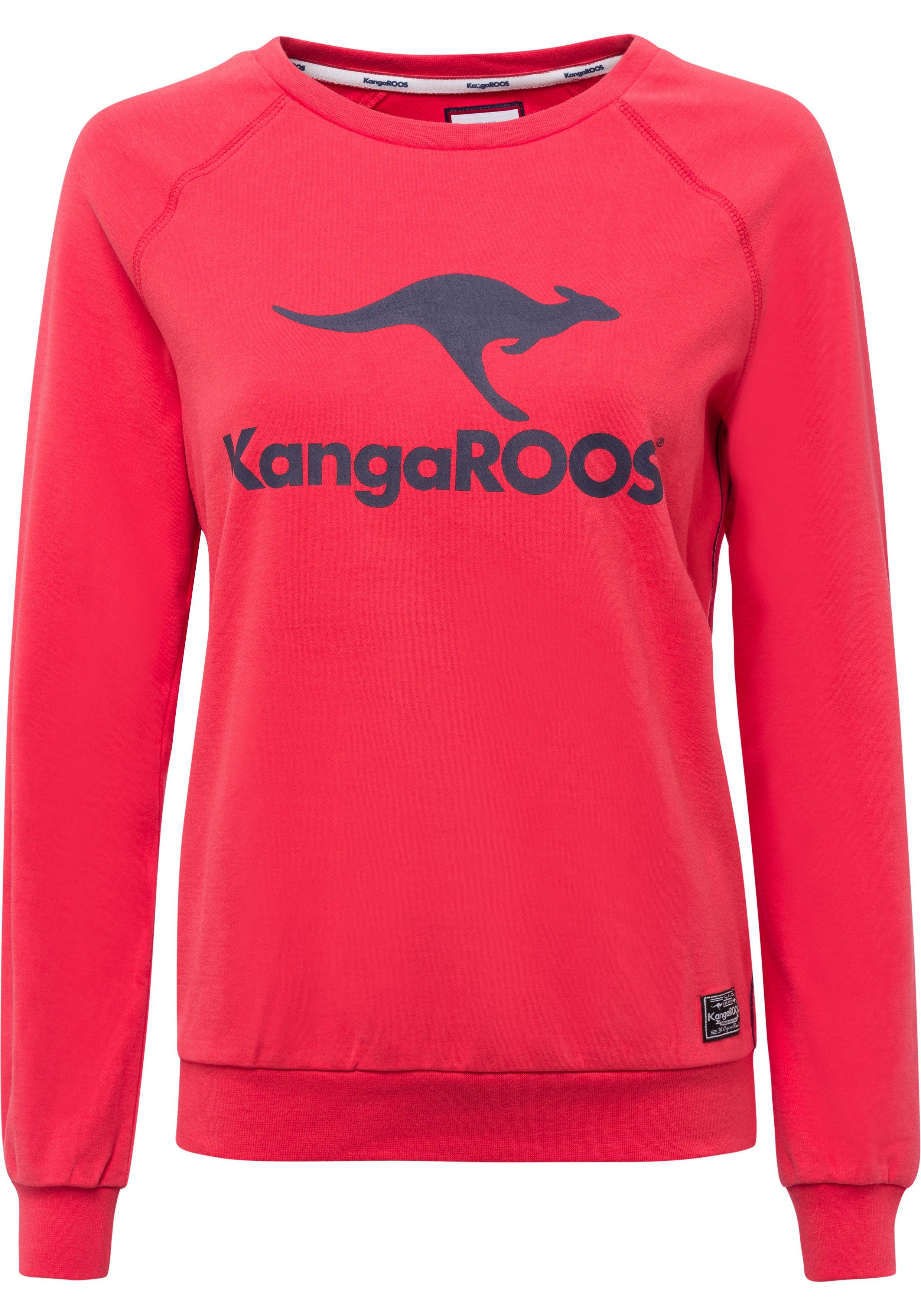 KangaROOS Sweatshirt Lange mouwen, figuurvolgende snit, met print, ronde hals