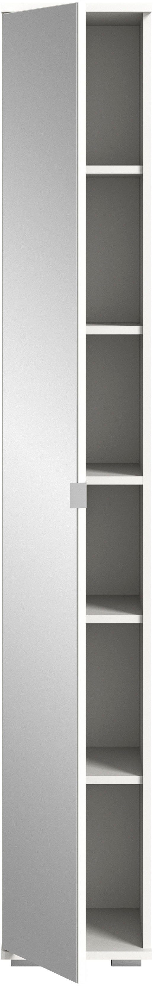 INOSIGN Kledingkast Valge, Hoogte 191 cm, 1 Spiegeldeur, 6 Vakken, 4 in hoogte verstelbare Planken