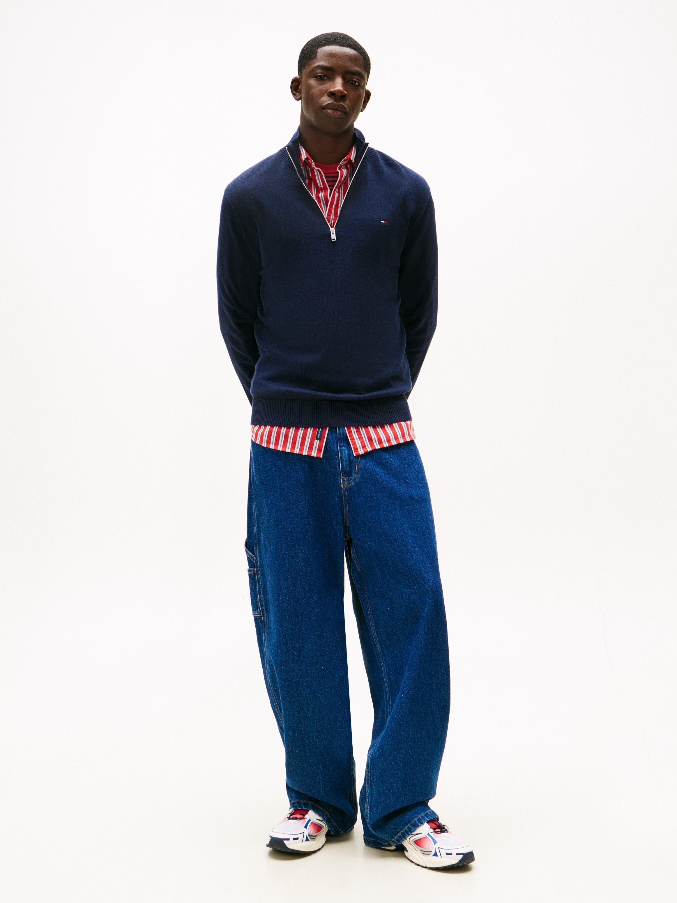 TOMMY JEANS Gebreide trui TJM SLM ESS LIGHT ¼ ZIP SWTR EXT