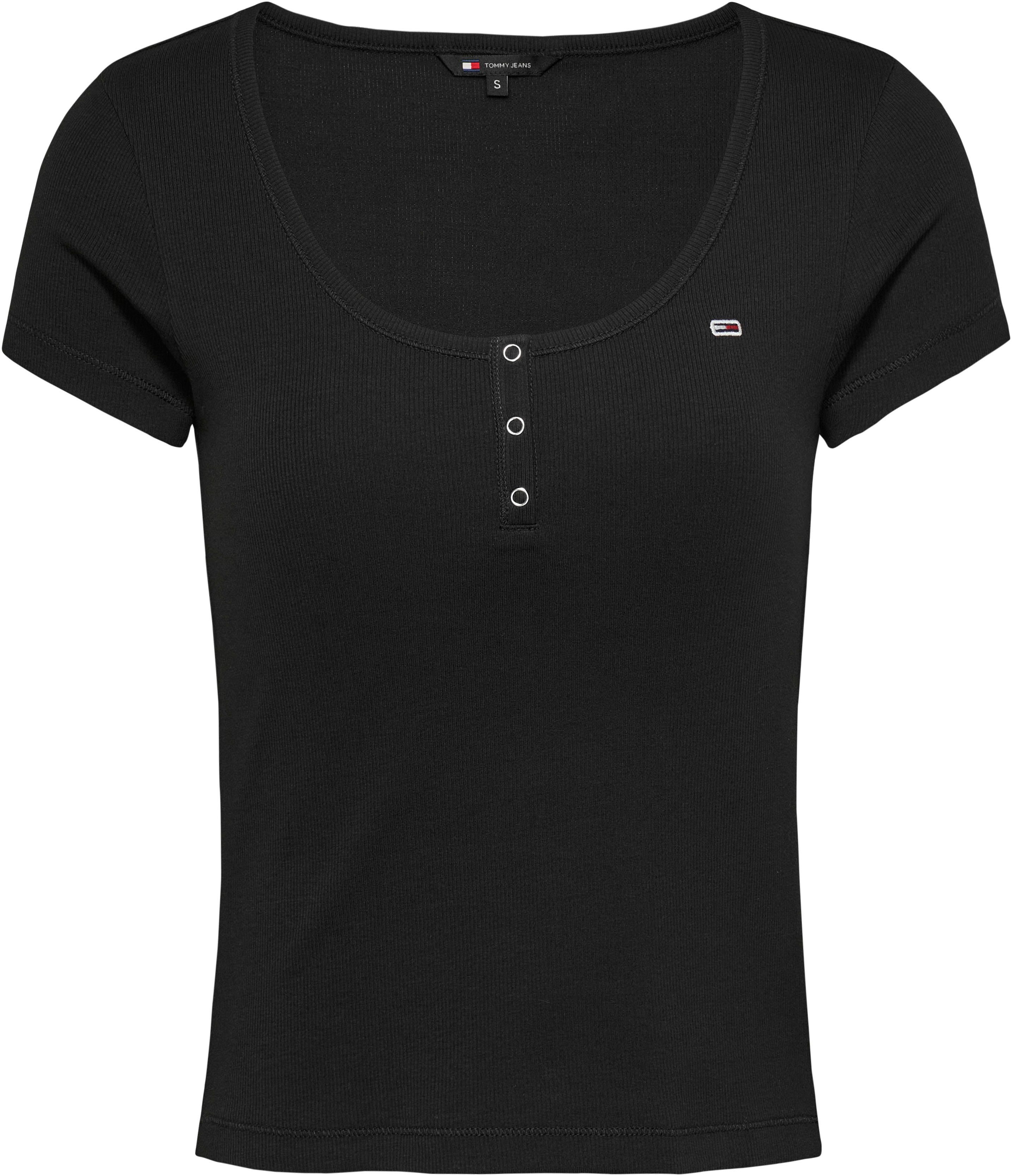 TOMMY JEANS Shirt met ronde hals TJW SLIM HENLEY TOP SS