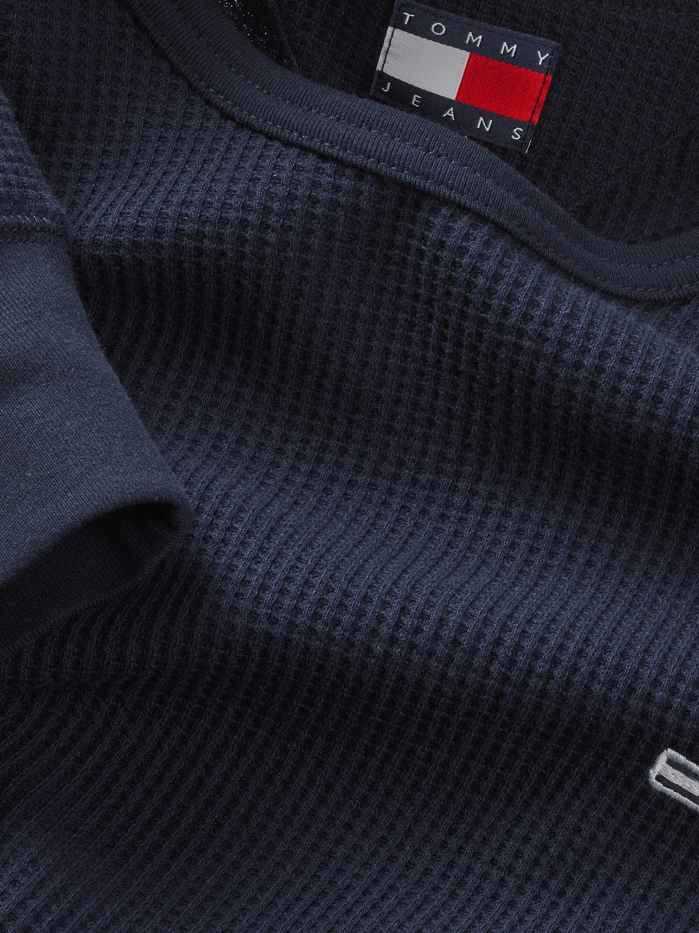 TOMMY JEANS Shirt met lange mouwen TJM SLIM WAFFLE L/S TEE EXT
