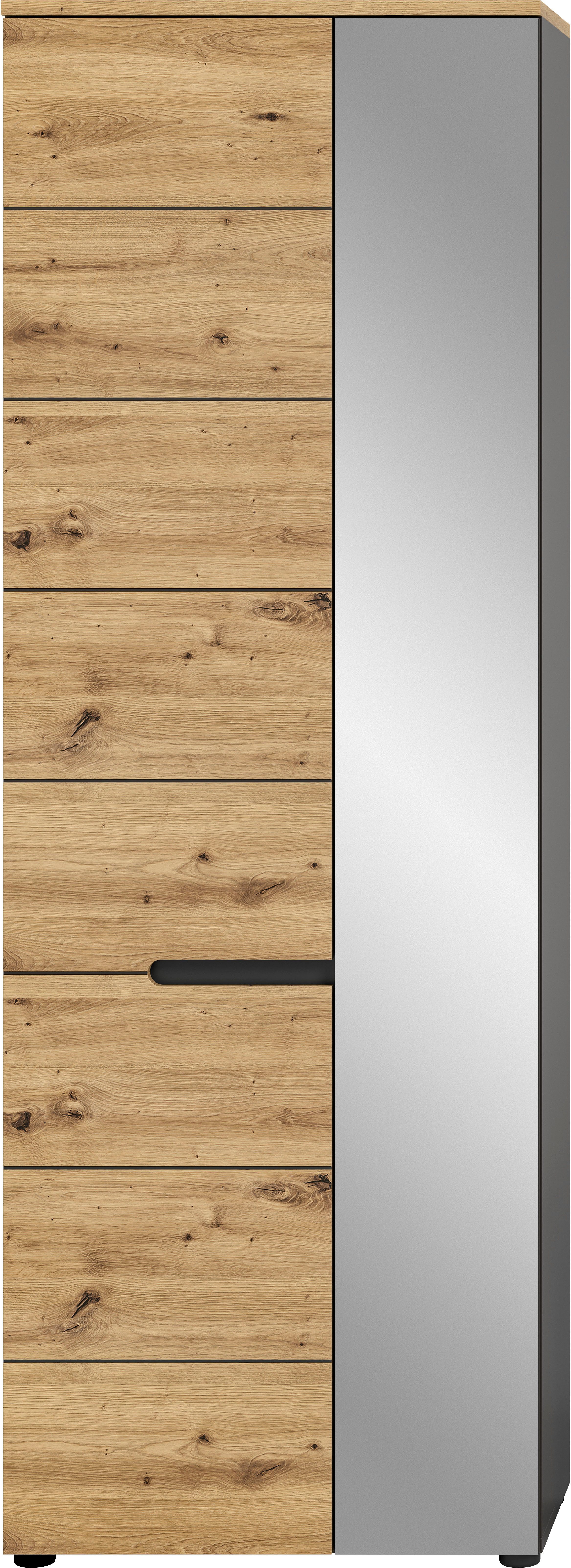 INOSIGN Kledingkast Rehat, hoogte: 190 cm, in basalt grijs/ Artisan eiken, 2 deuren, 6 vakken