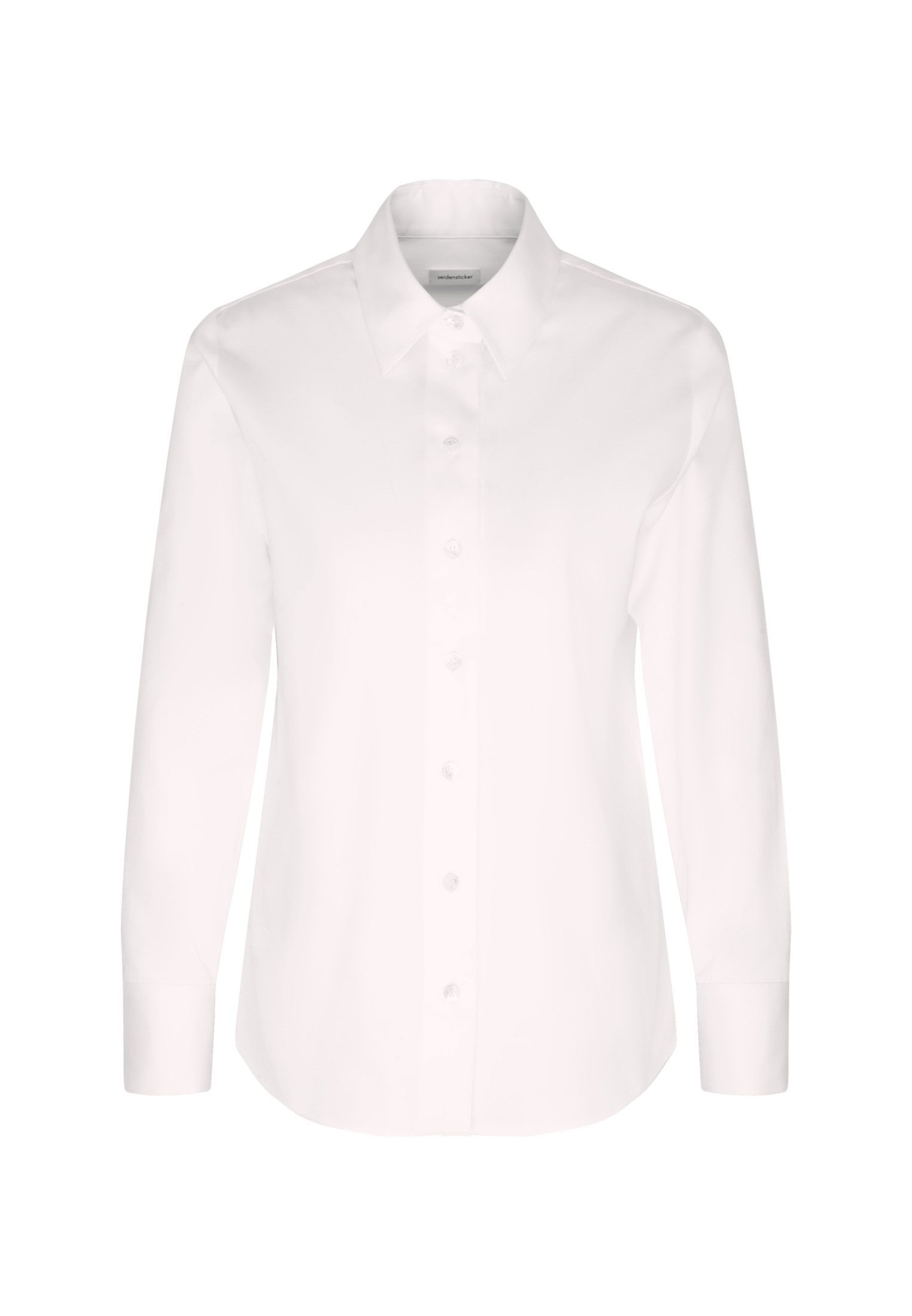 seidensticker Overhemdblouse Zwarte roos Lange mouwen kraag uni