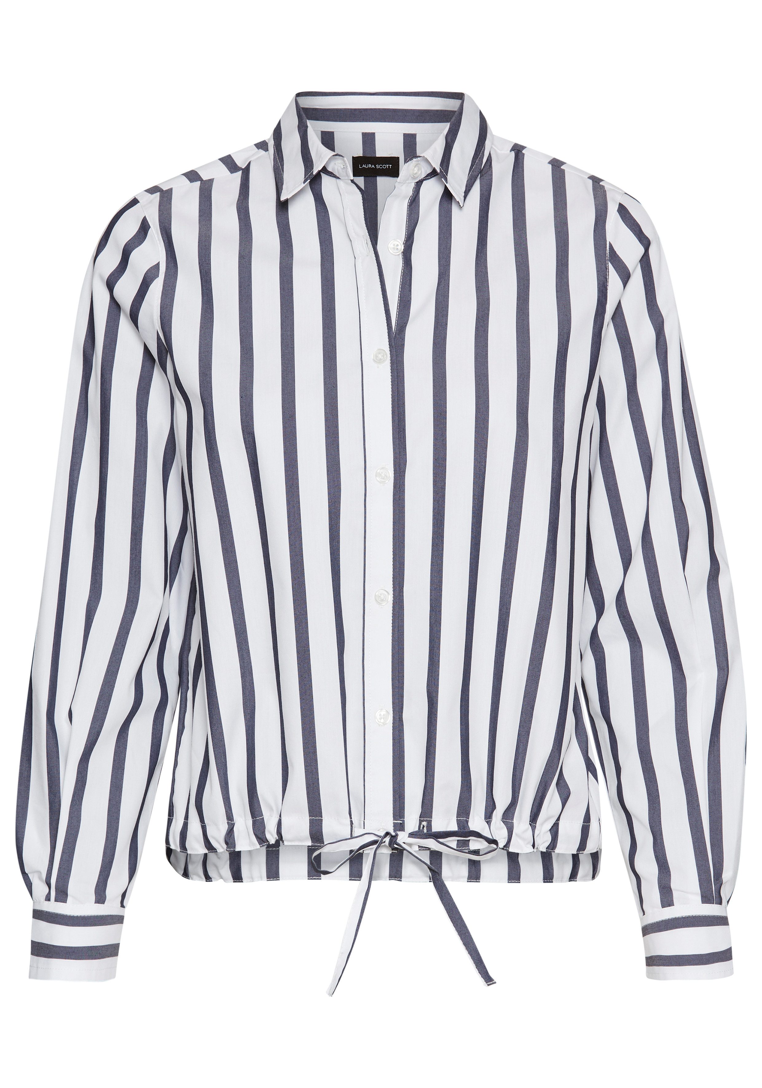 Laura Scott Overhemdblouse in verkorte vorm met bindband