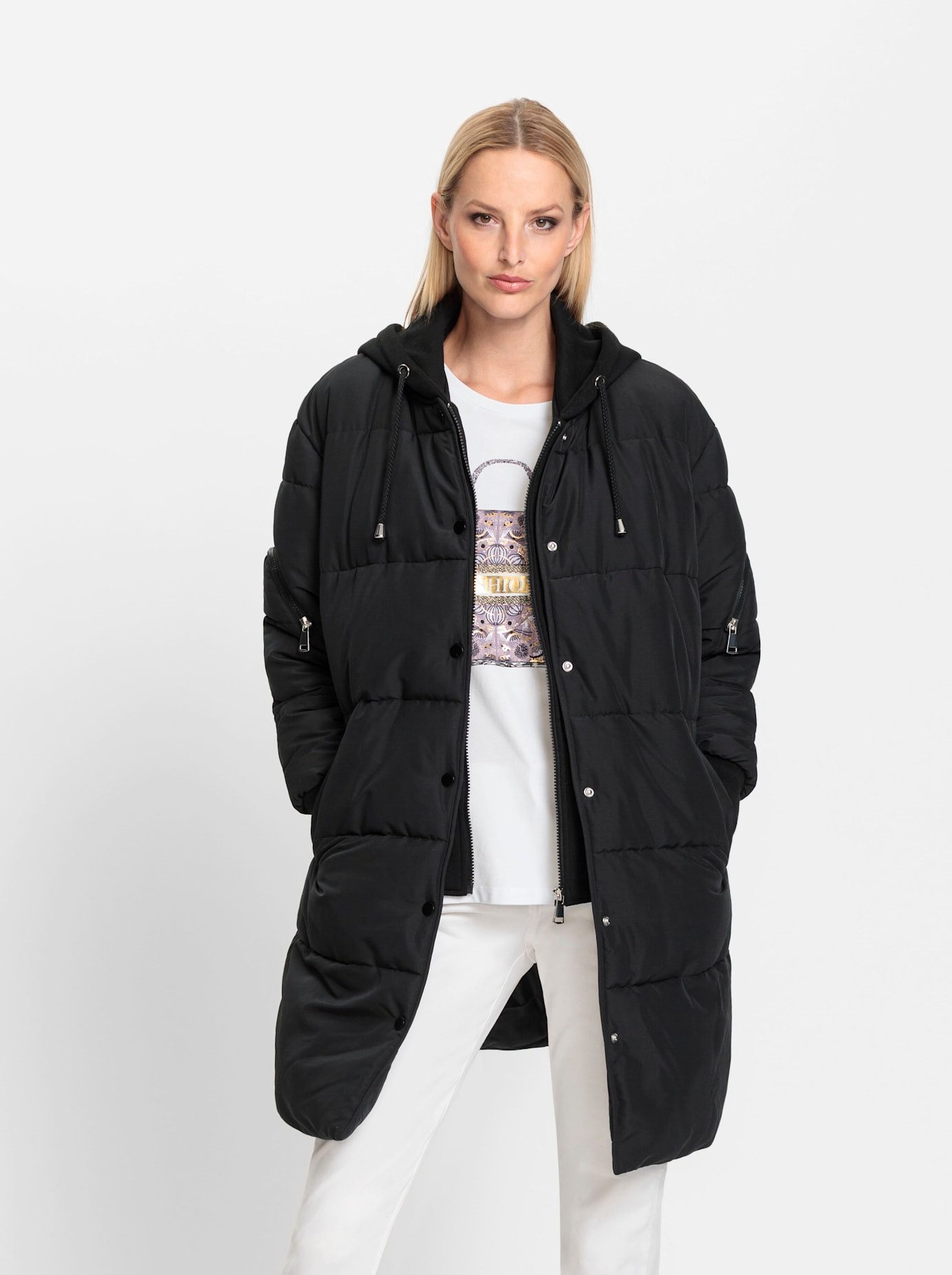 heine 2-in-1-jack dames donsjassen maat 34 zwart