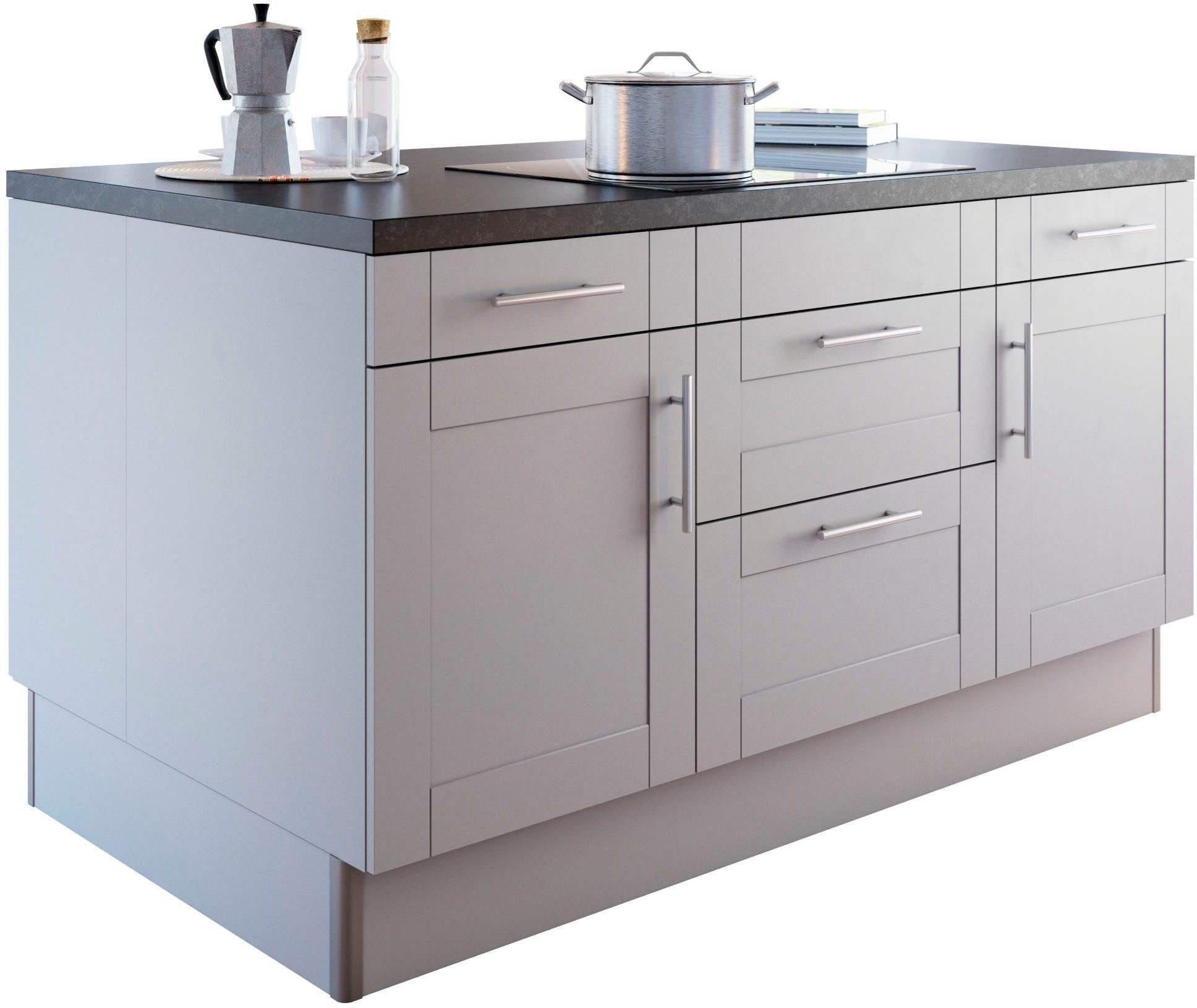 Kochstation Kookeiland KS-Ahus Kookeiland, breedte 160 cm, optioneel met elektrisch apparaat, soft close functie