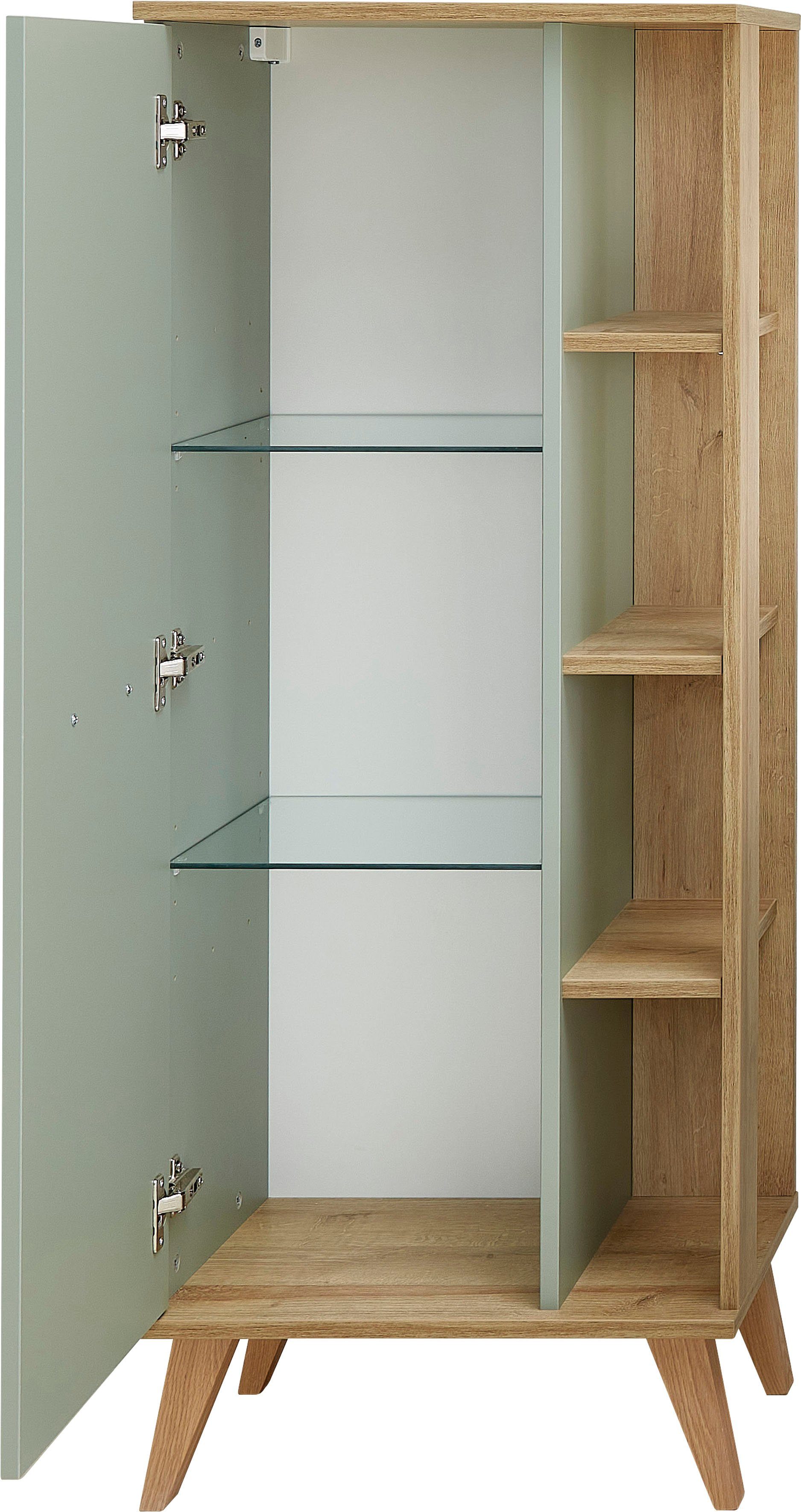 Saphir Halfhoge kast Quickset badkamermeubel 50,5 cm breed, 1 deur, zijplanken Badkamer-halfhoge kast inclusief deurdemper, grepen in hout