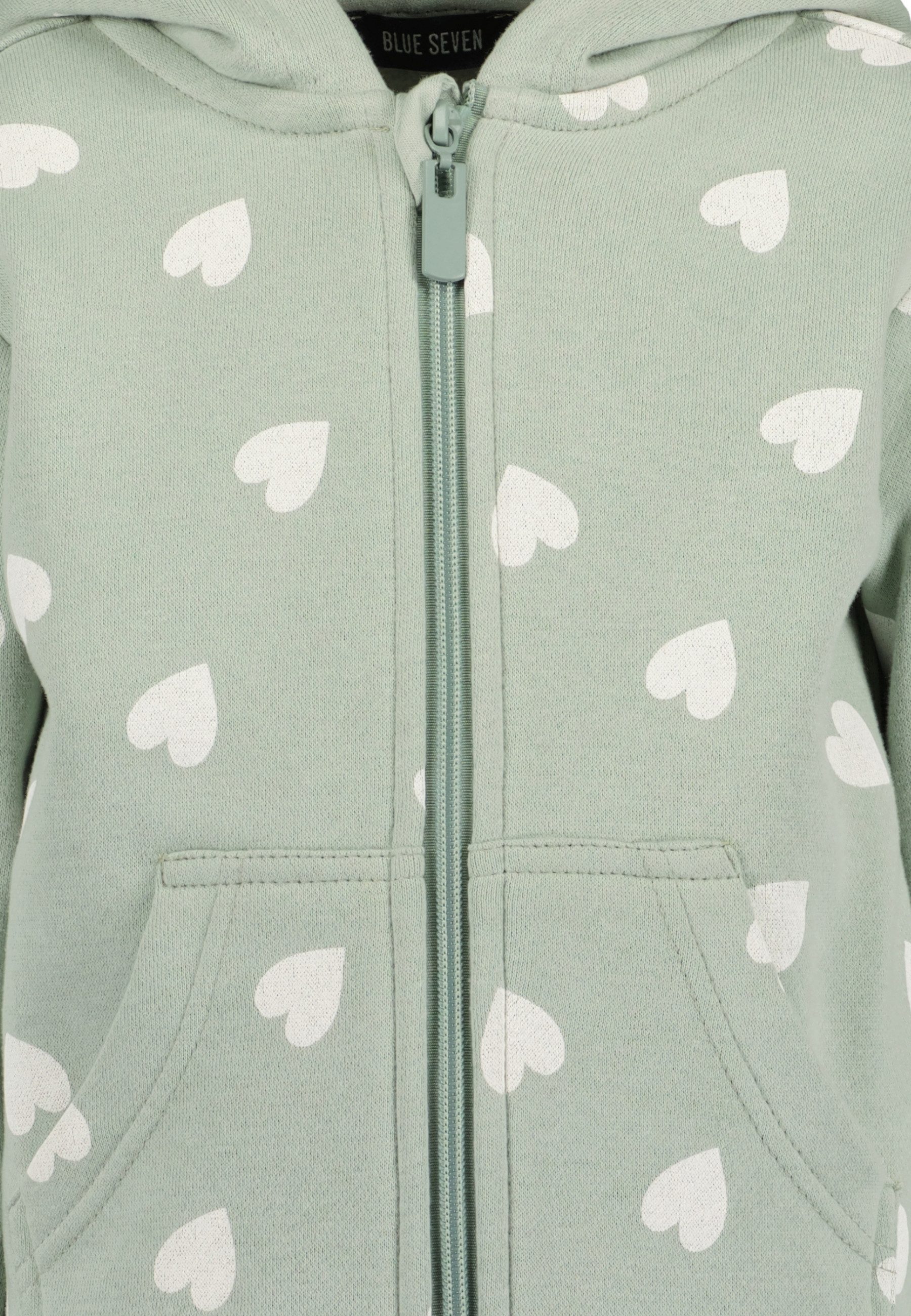 Blue Seven Capuchonsweatvest in prachtige hartjes-alloverprint