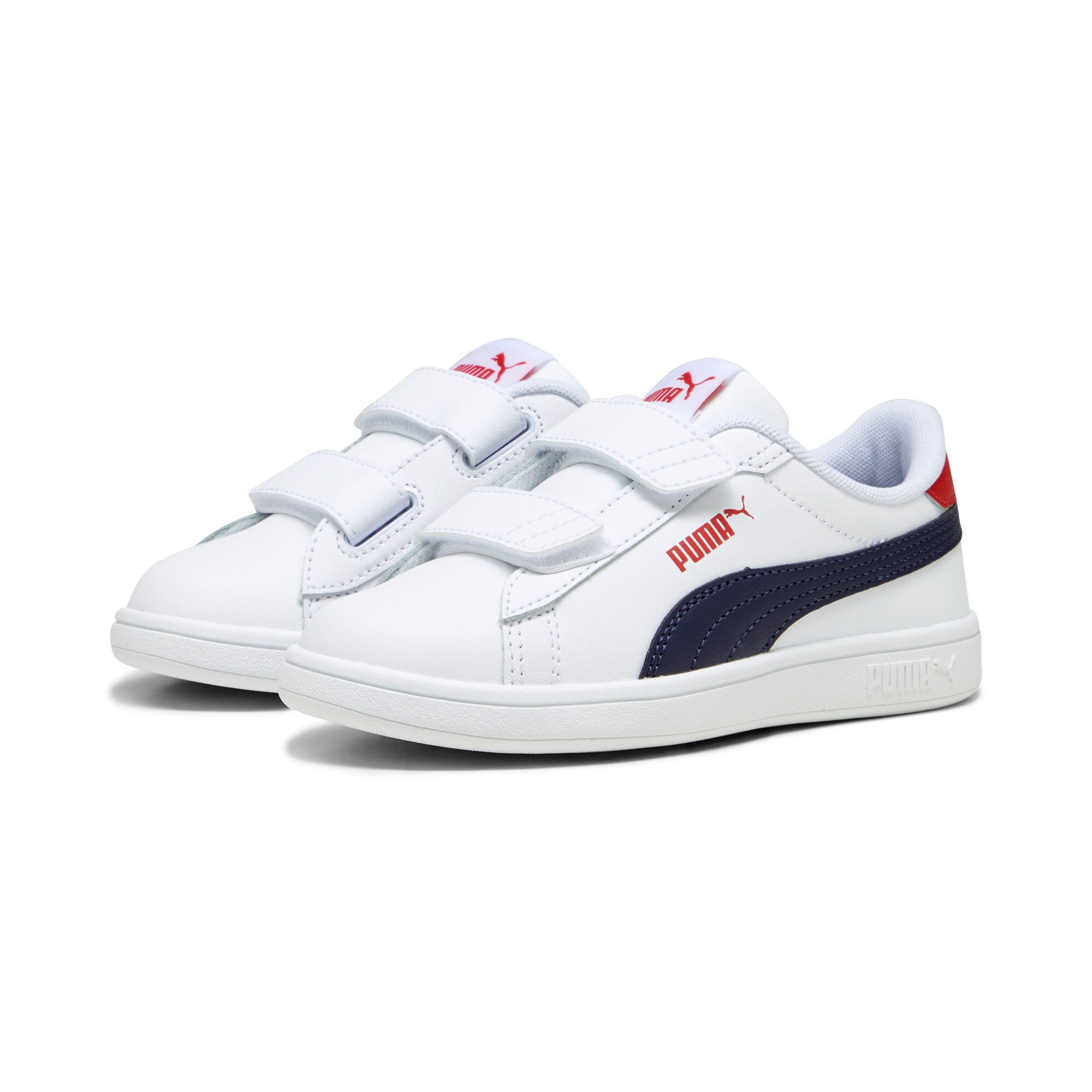 PUMA Sneakers SMASH 3.0 L V PS met klittenbandsluiting kinderen sneakers hoog maat 35 wit