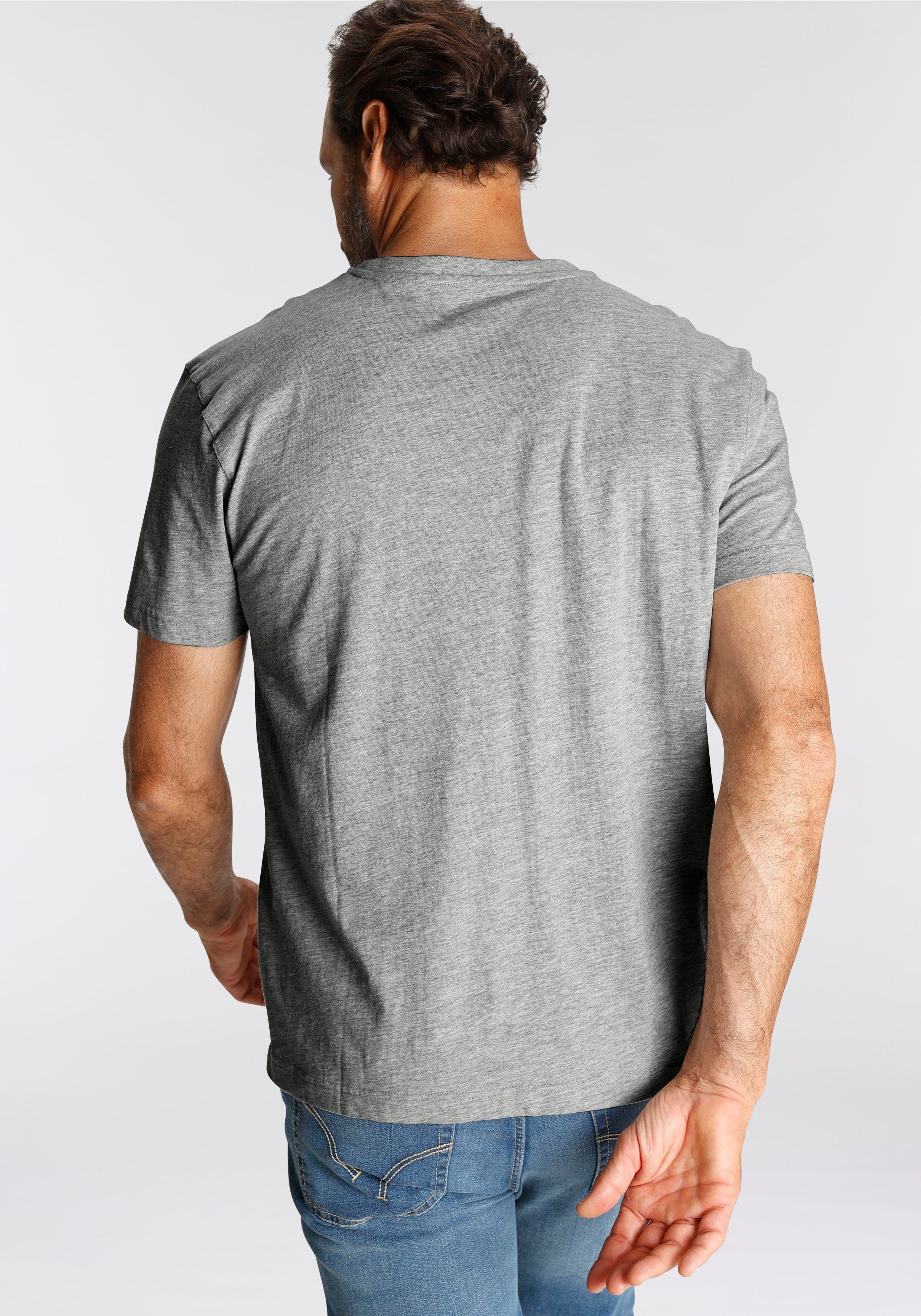 Man's World T-shirt Nieuwe kleuren! Korte mouw, effen kleur, ronde hals, van katoen(3-delig, Set van 3)