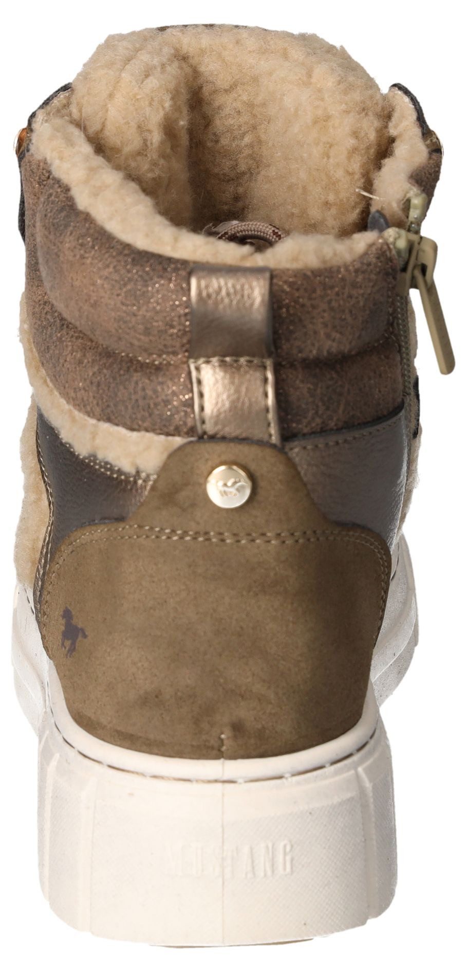 Mustang Shoes Winterlaarzen plateau veterschoenen enkellaars met teddy-voering