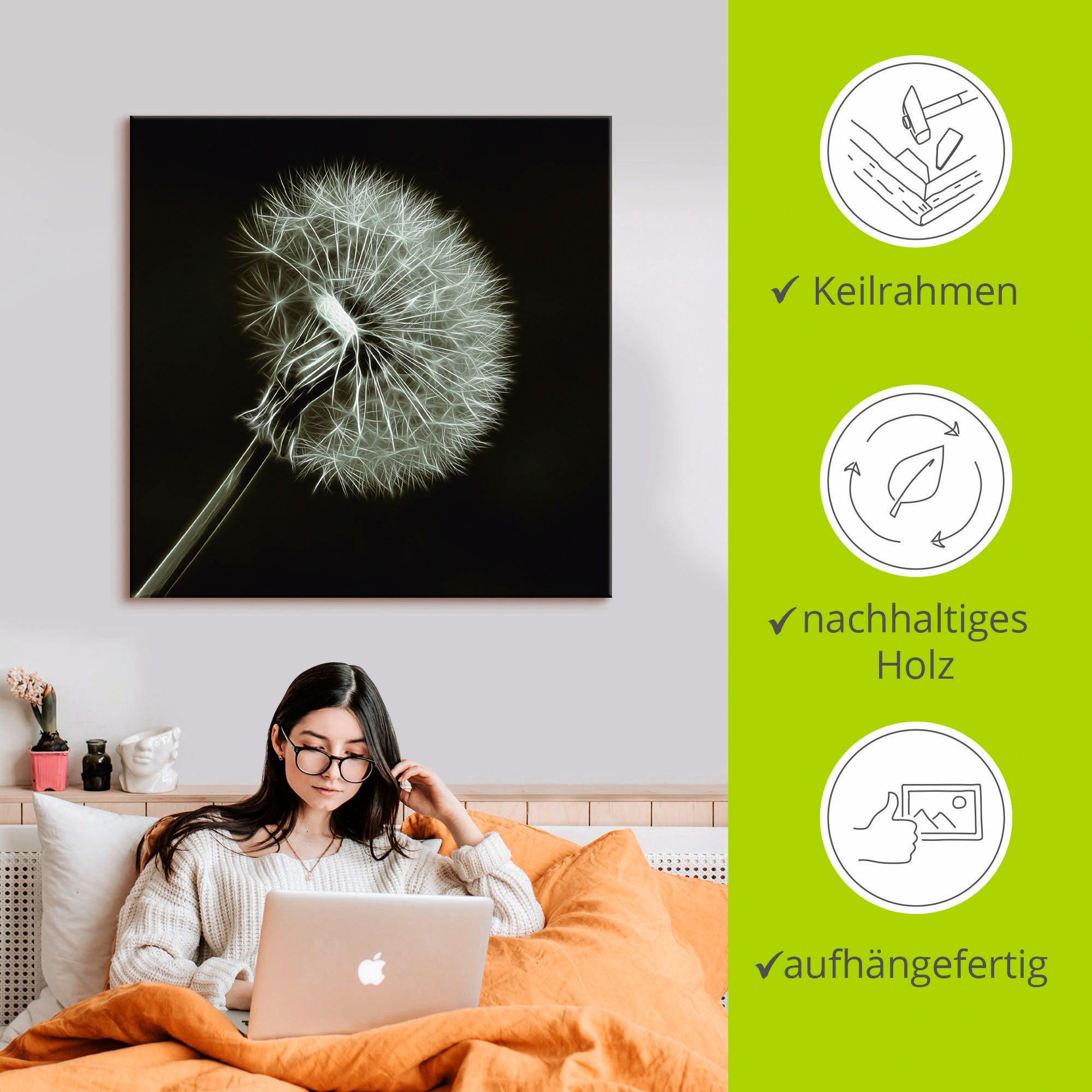 Artland Artprint Pluizenbol als artprint op linnen, poster in verschillende formaten maten