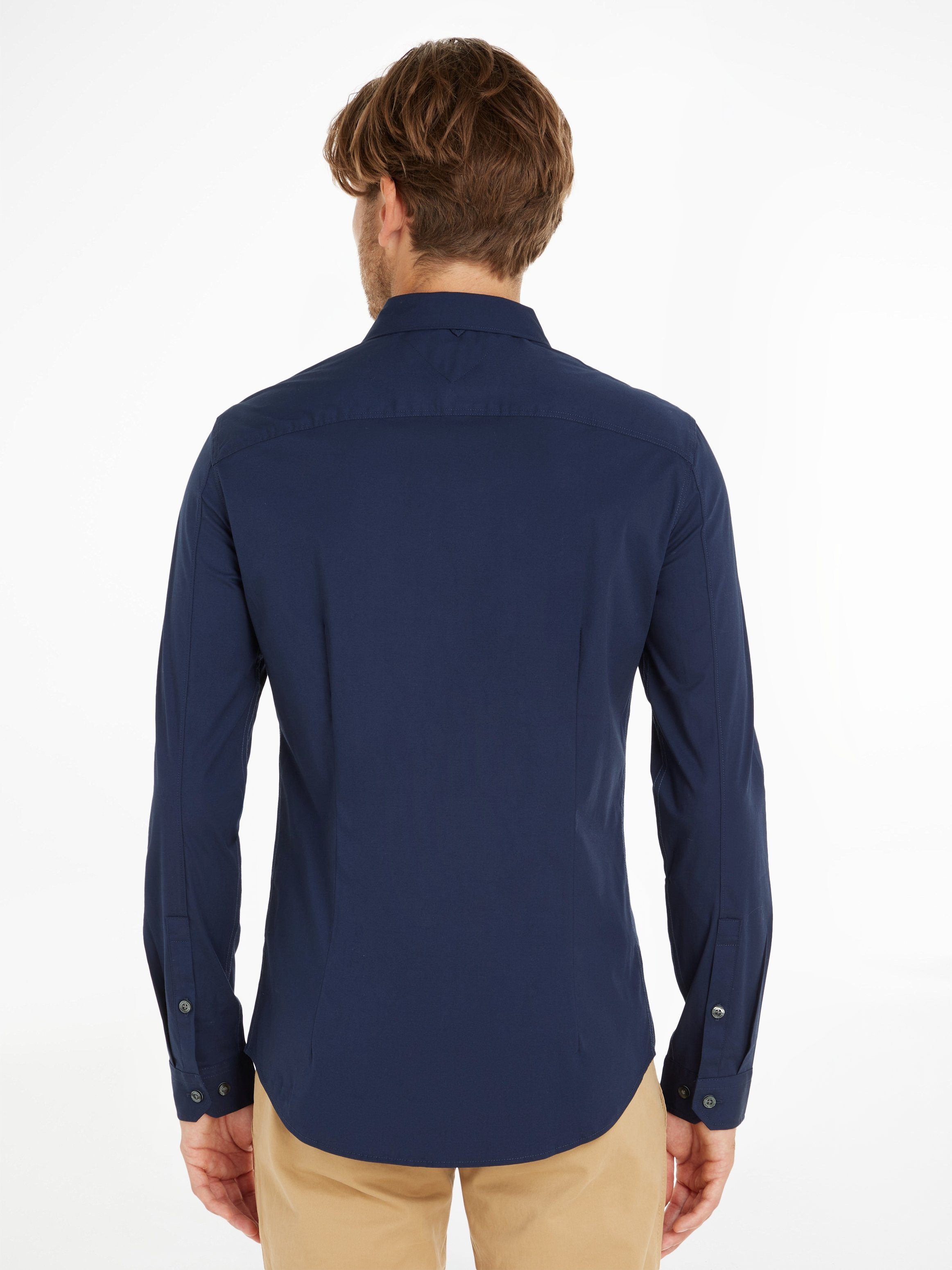 TOMMY JEANS Overhemd met lange mouwen Sabim Stretch Hemd Shirt Stretch shirt, premium, slim fit, met elastaan