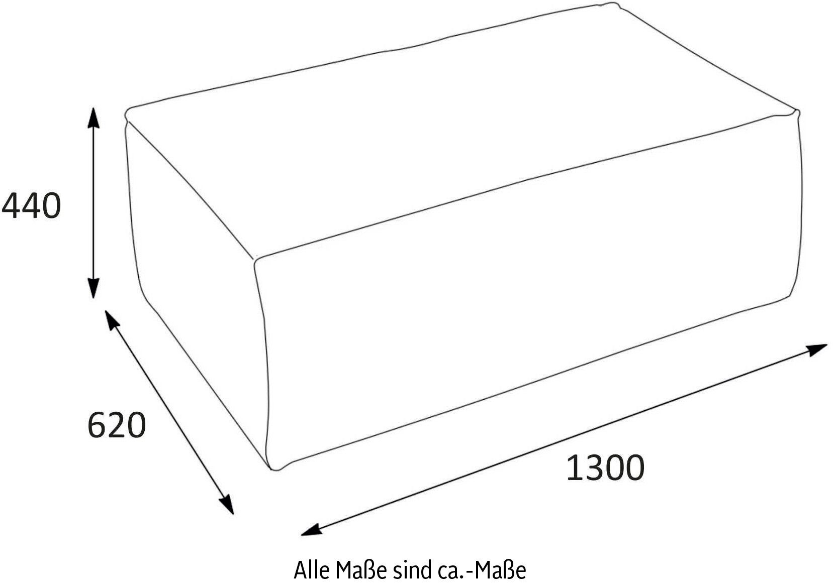 LeGer Home by Lena Gercke Hocker PIARA, poef met biesnaad in cord of linnenlook bij de serie piara, rechthoekig, zwarte voeten, comfortabel zitcomfort