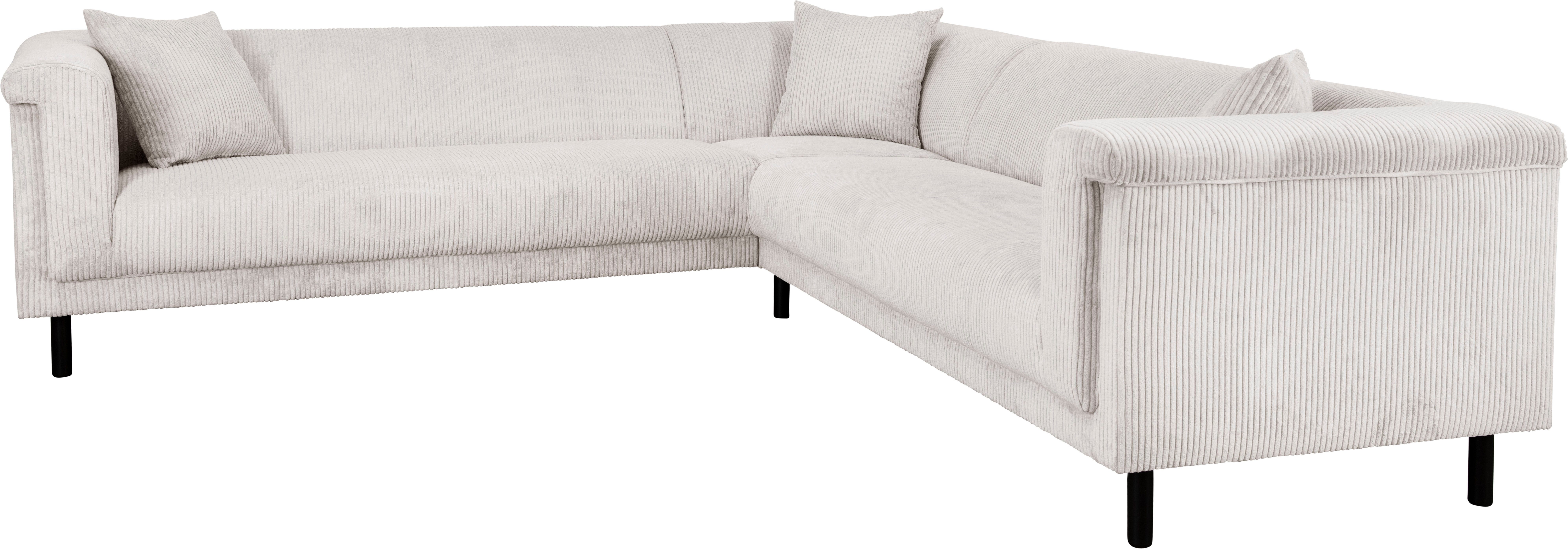INOSIGN Hoekbank AGNIA L-vorm BxDxH: 244x244x71 cm incl. sierkussen, gelijkbenig, ook in cord