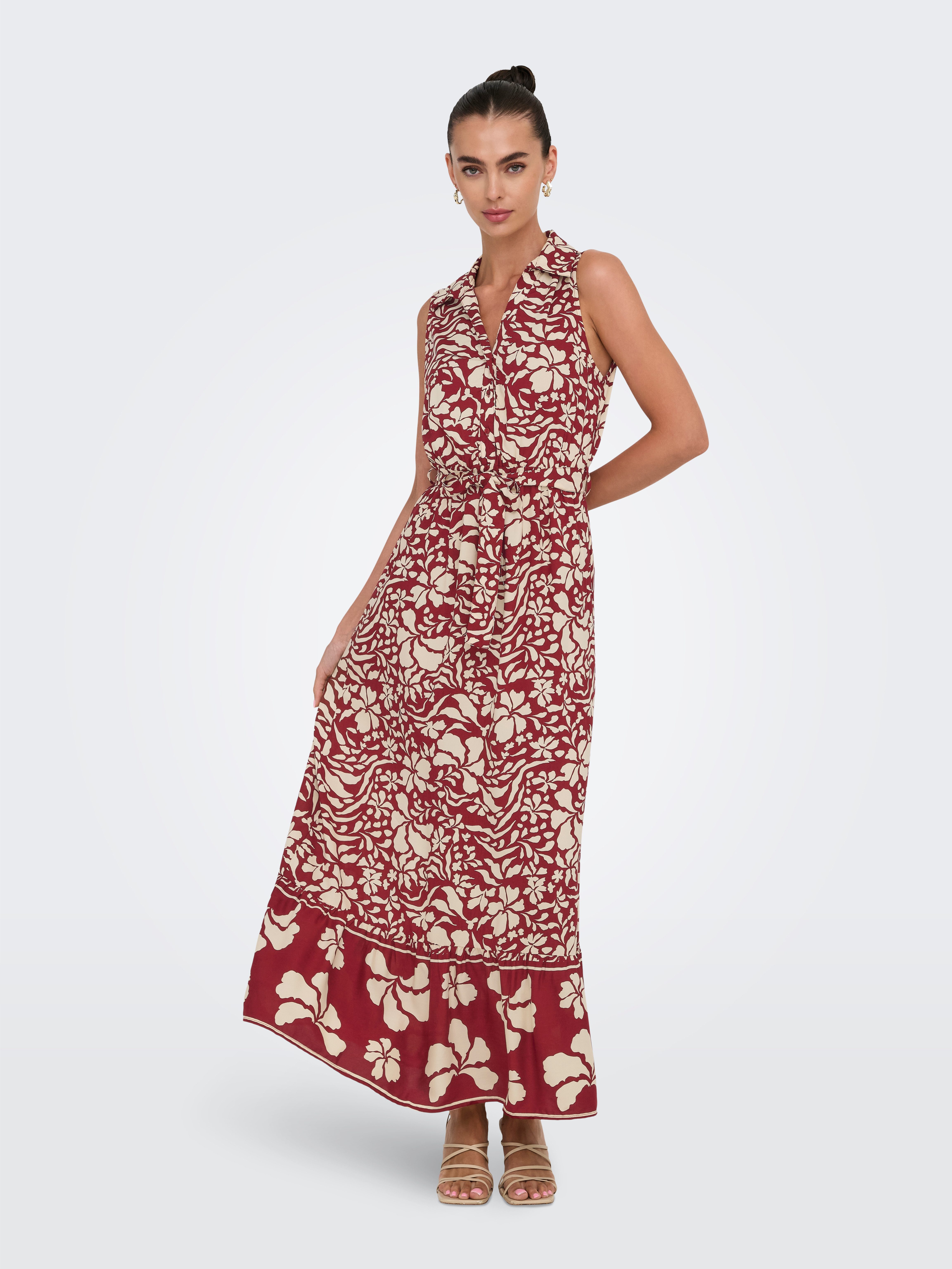 Only Maxi-jurk ONLVIBE LIFE S/L SHIRT LONG DRESS WVN