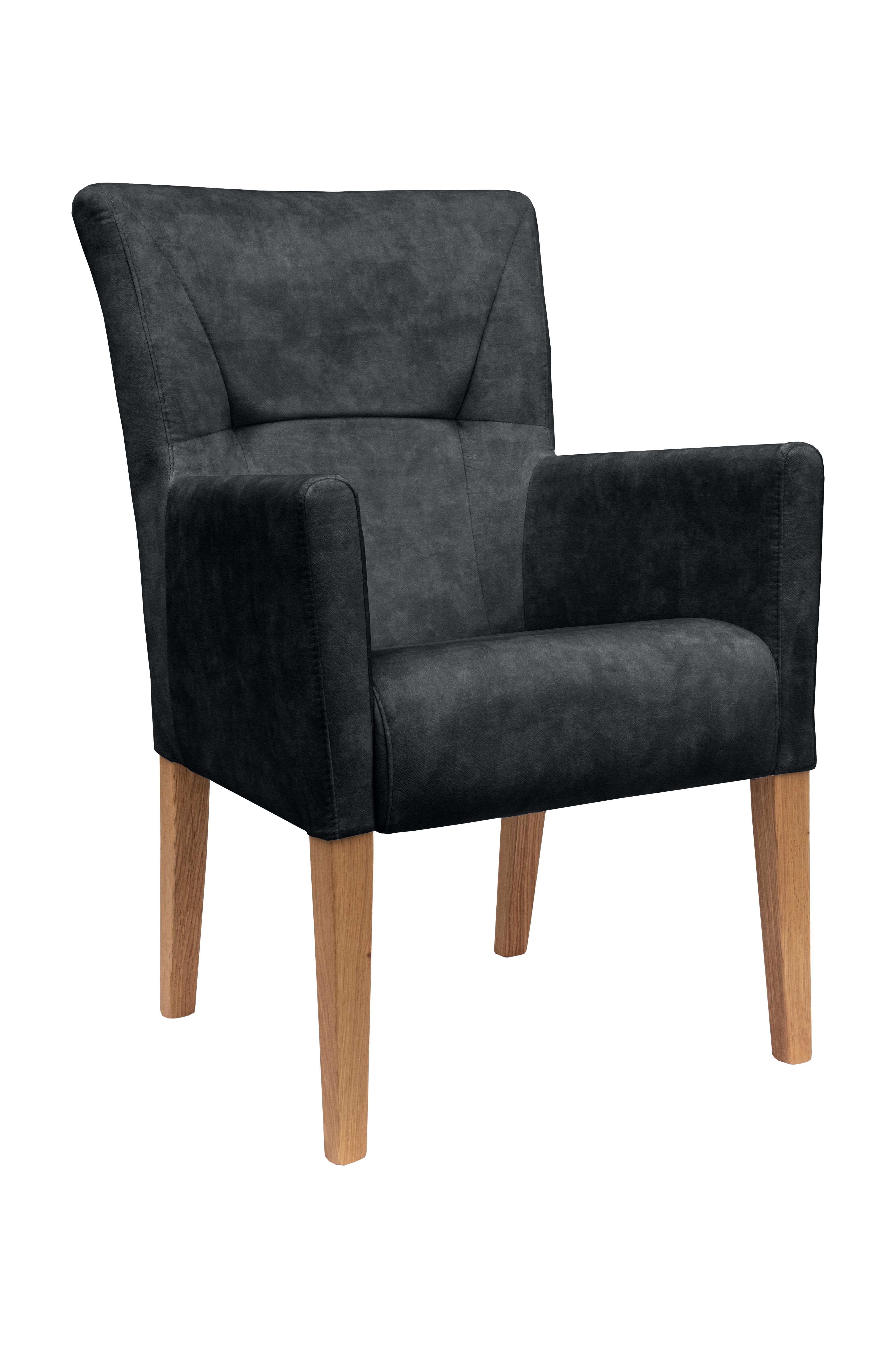 Home affaire Stoel met armleuningen King Eetkamerstoel met capitonnage 4 poot stoelen maat Luxe-microvezel leer-look grijs