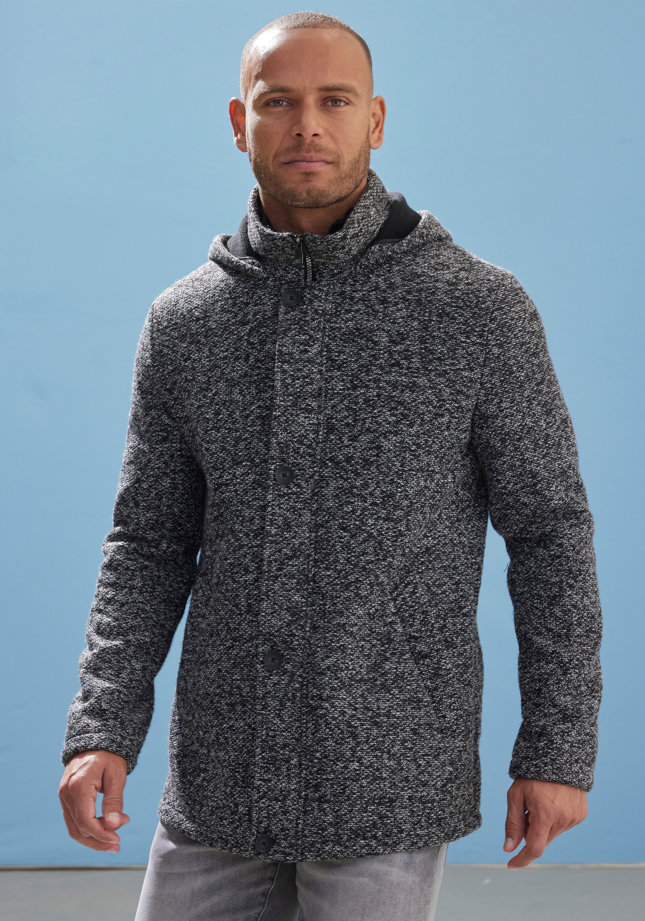 John Devin Gebreide jas in tweed-look