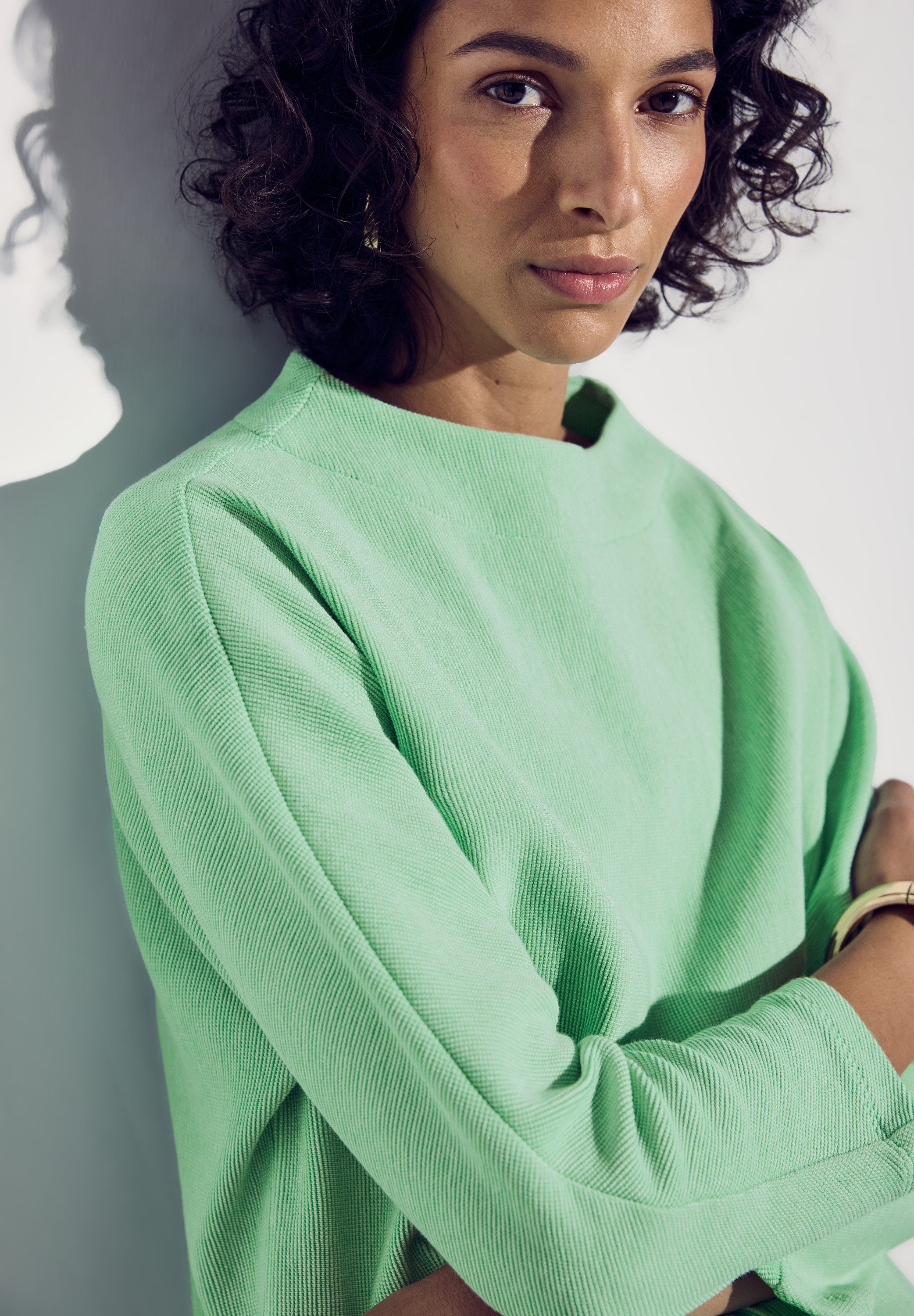 STREET ONE Shirt met 3/4 mouwen 3/4 mouw met fijne structuur