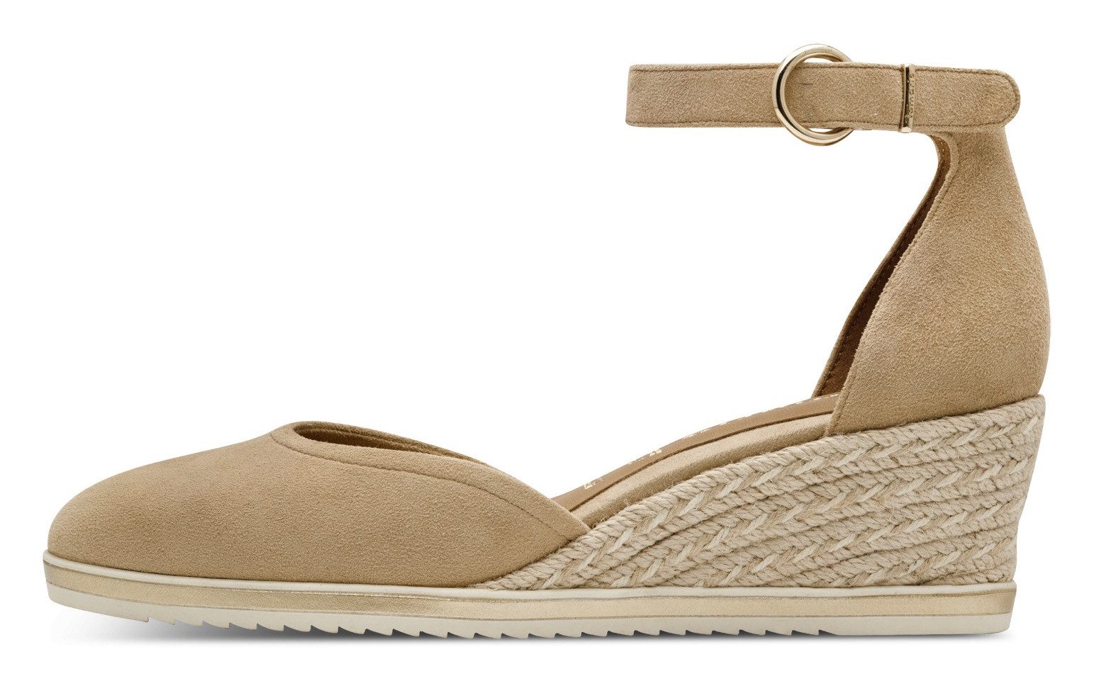 Tamaris Pumps met sleehak , sleehak, instapschoen, riemzandan met modieuze jute-afwerking