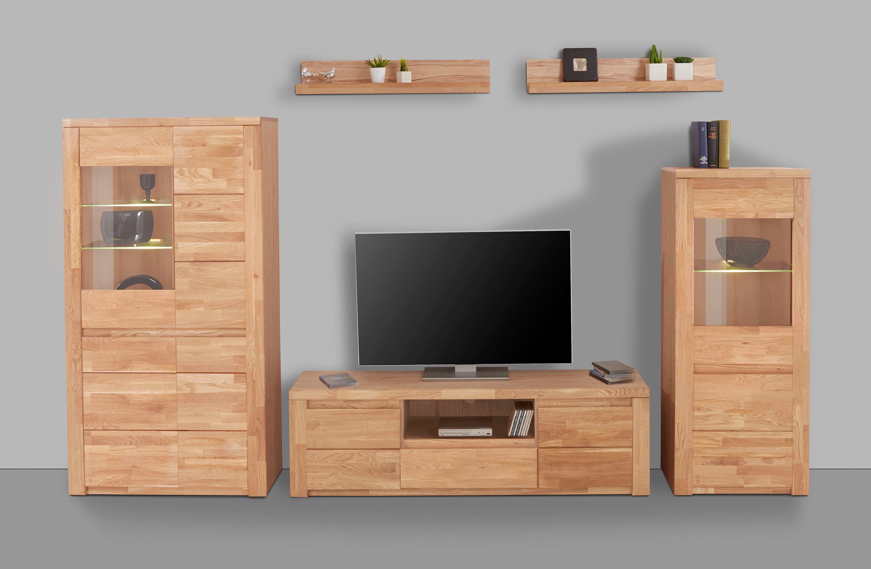 Home affaire Wandmeubel Burani gedeeltelijk massief hout (set, 4-delig)