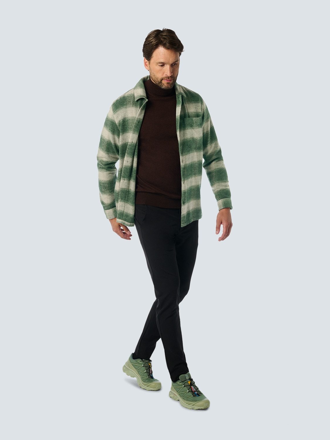 NO EXCESS Shirt met lange mouwen Overshirt in ruitontwerp