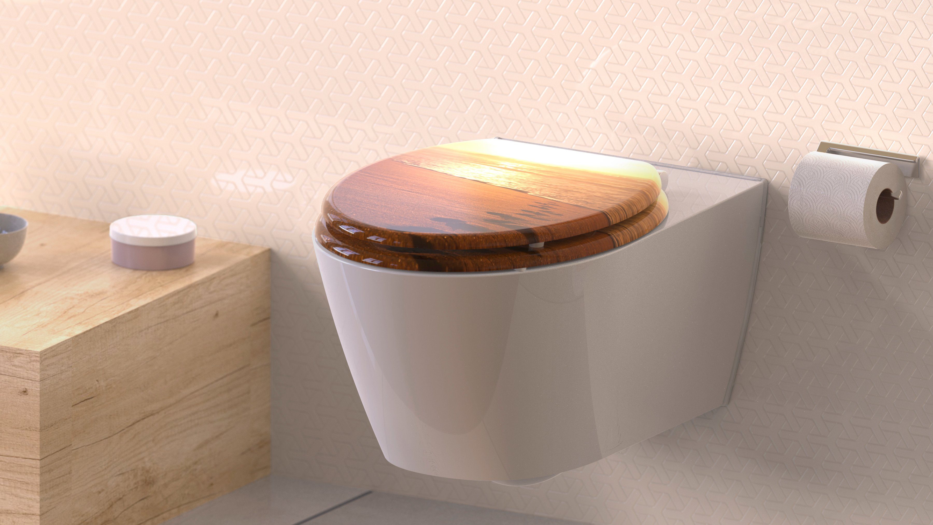 welltime Toiletzitting Sunset met softclosemechanisme, mdf, krasvast