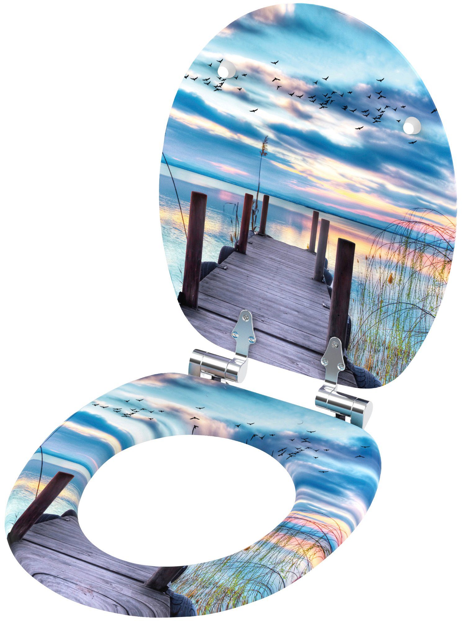 Sanilo Toiletzitting Sunset met softclosemechanisme, bxl: 37,7x 42,0 - 47,0 cm