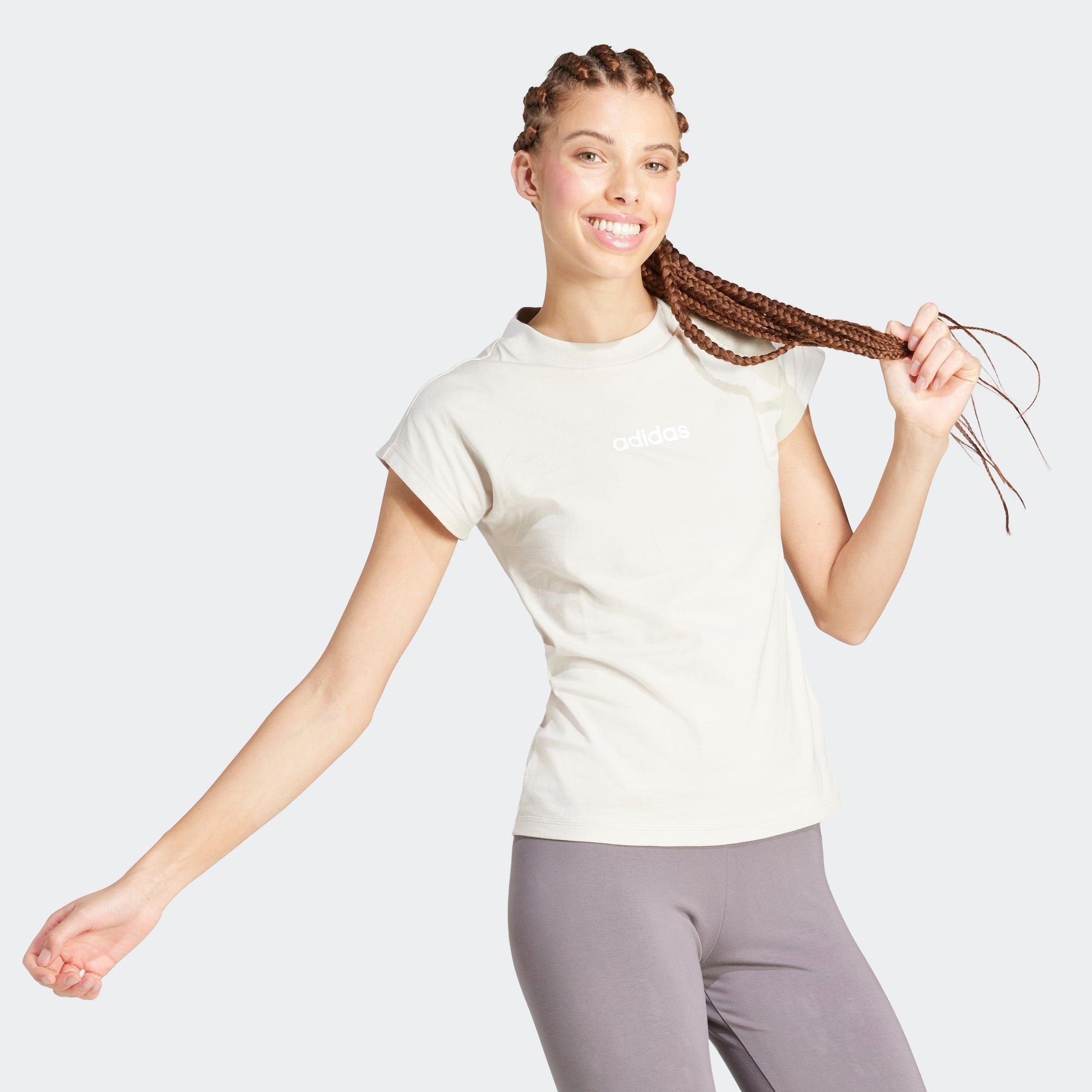 adidas Sportswear T-shirt W LIN SJ T Basic T-shirt van zacht materiaal