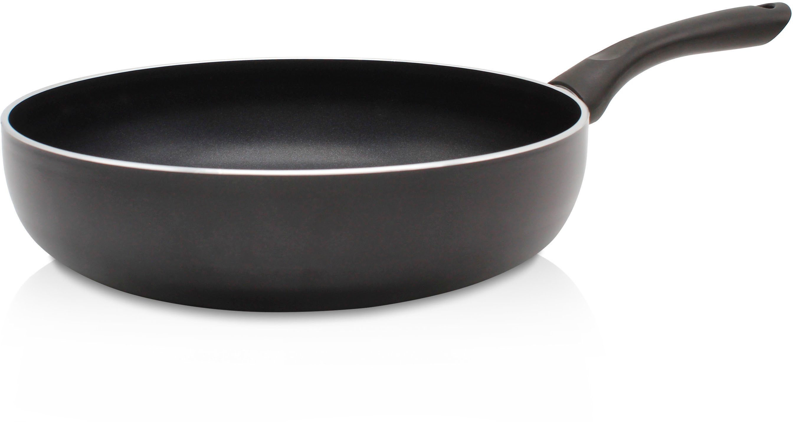 Krüger Koekenpan Aluminium pan diep Venezia, 28 cm (1-delig) koekenpannen maat Ø 28 cm x 7 cm zwart