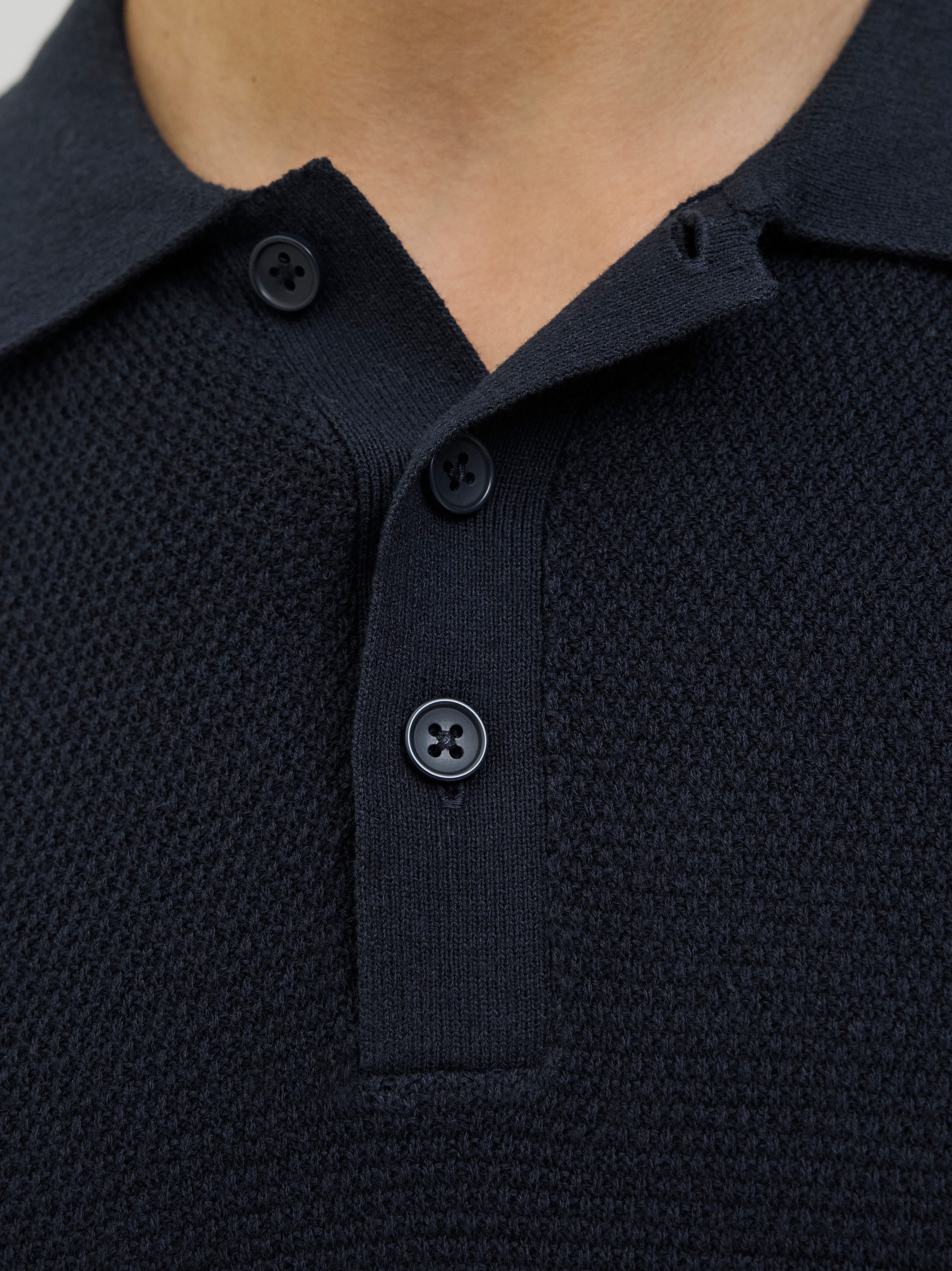 Jack & Jones Gebreide trui JJEGEORGE KNIT POLO LS SN