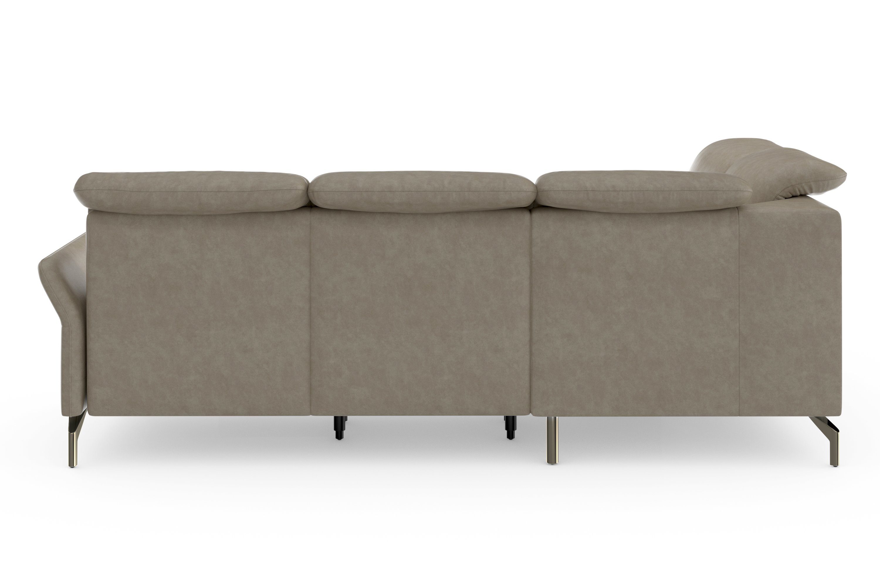 sit&more Hoekbank Fashion L-vorm naar keuze met verstelbare hoofdsteun, uittrekzitting, motorisch, nikkel poten