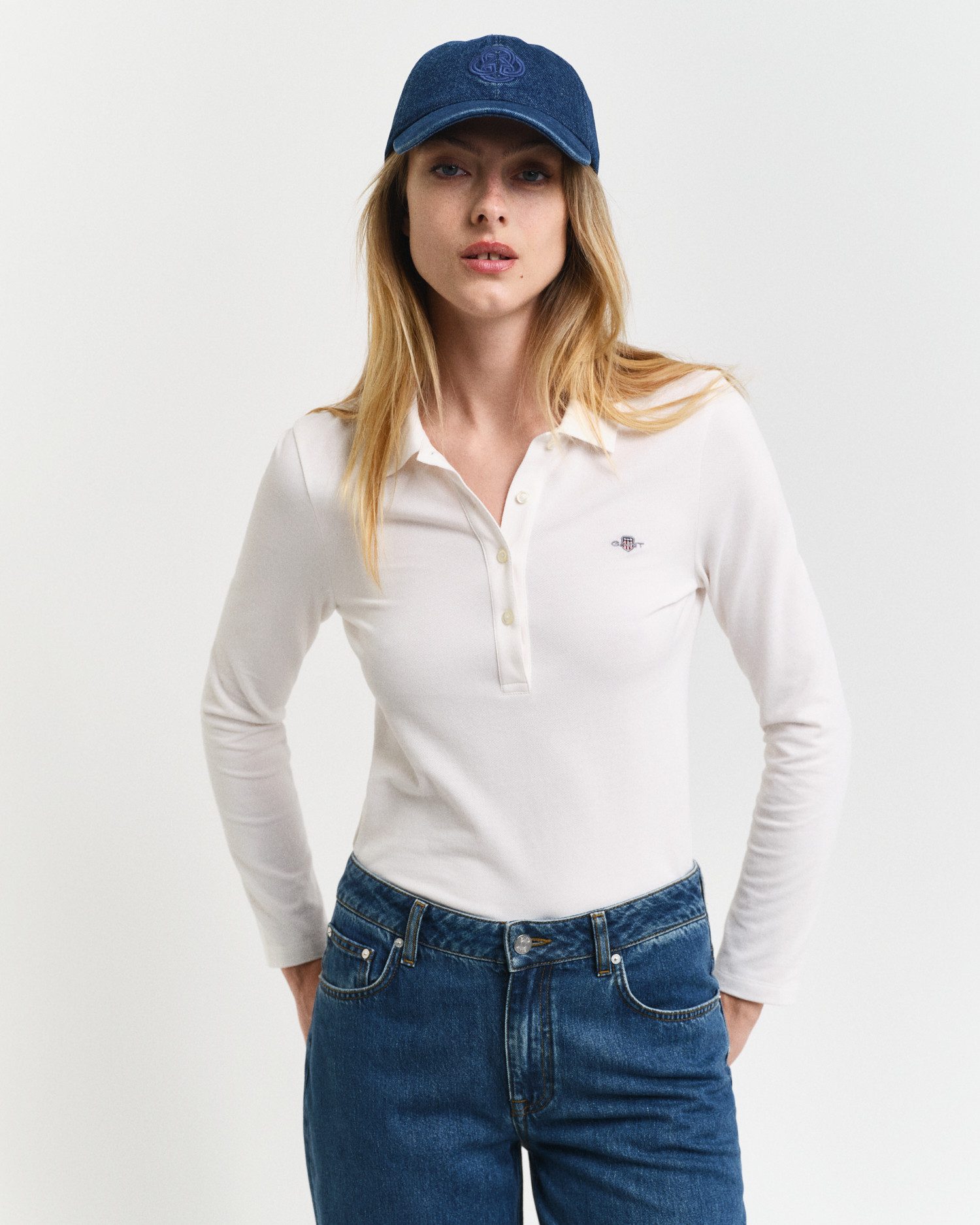 Gant Poloshirt met lange mouwen SLIM SHIELD LS PIQUE POLO