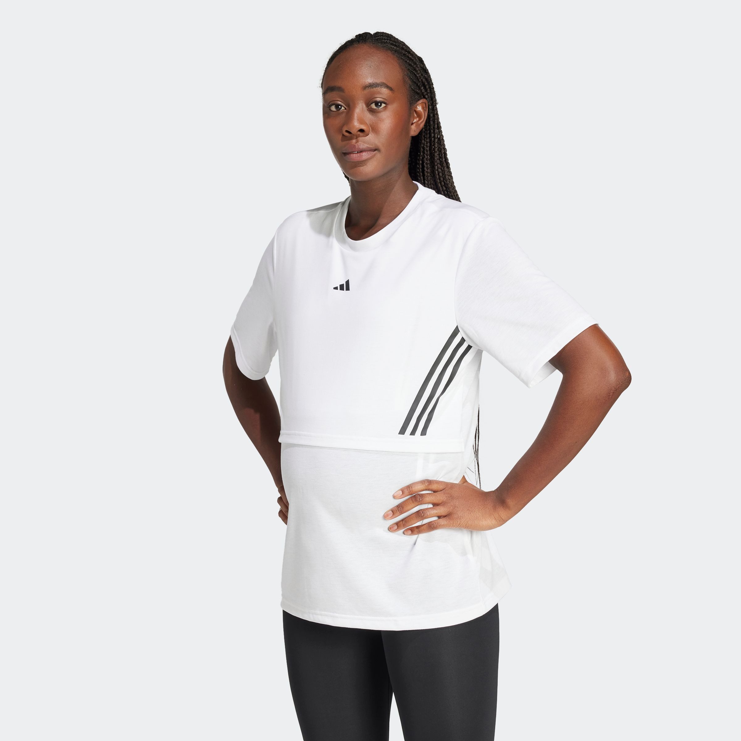 adidas Performance T-shirt MAT TEE dames tops maat XS wit