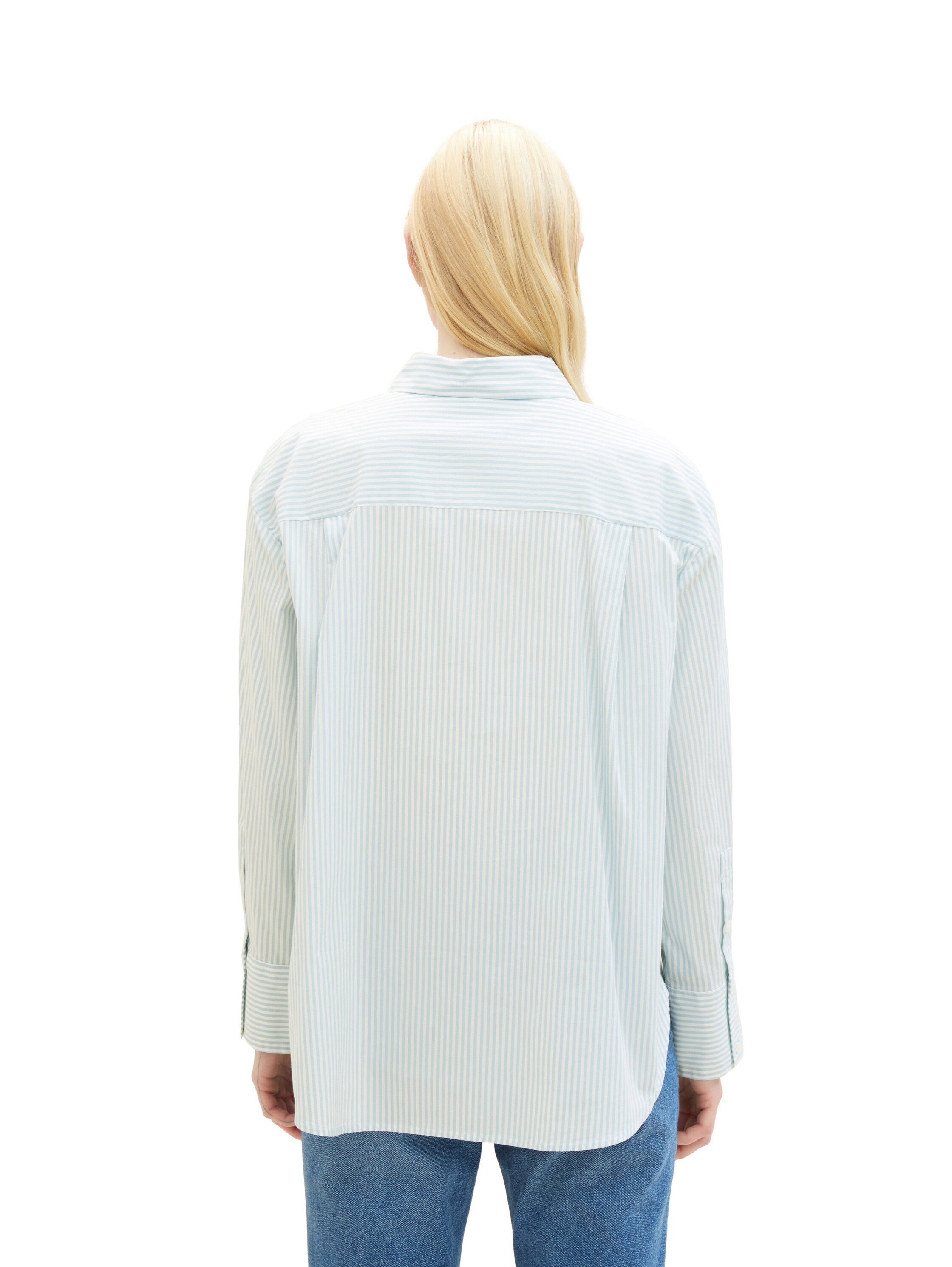 Tom Tailor Denim Overhemdblouse in streepdesign en met stretch