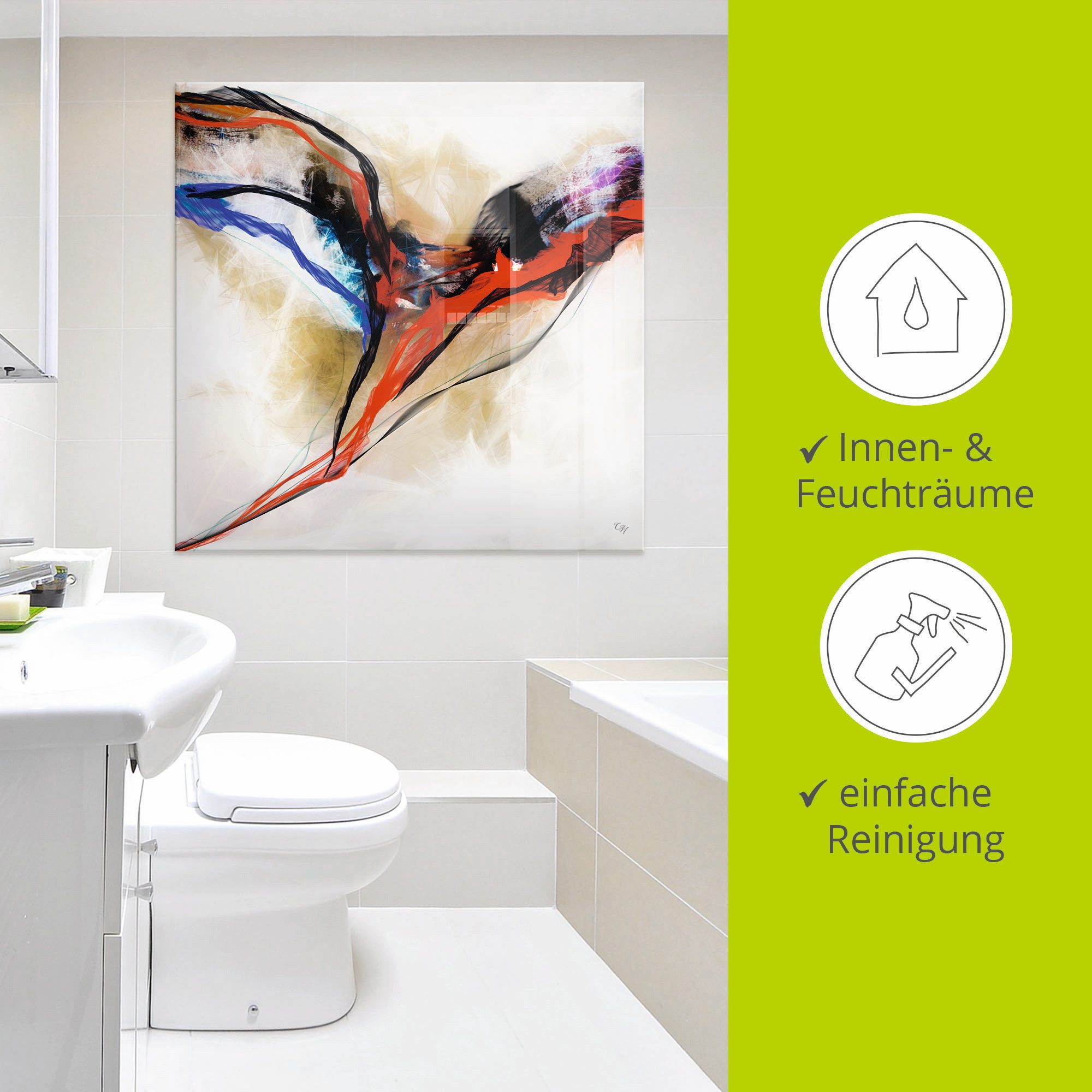 Artland Print op glas Engel - abstract I in verschillende maten