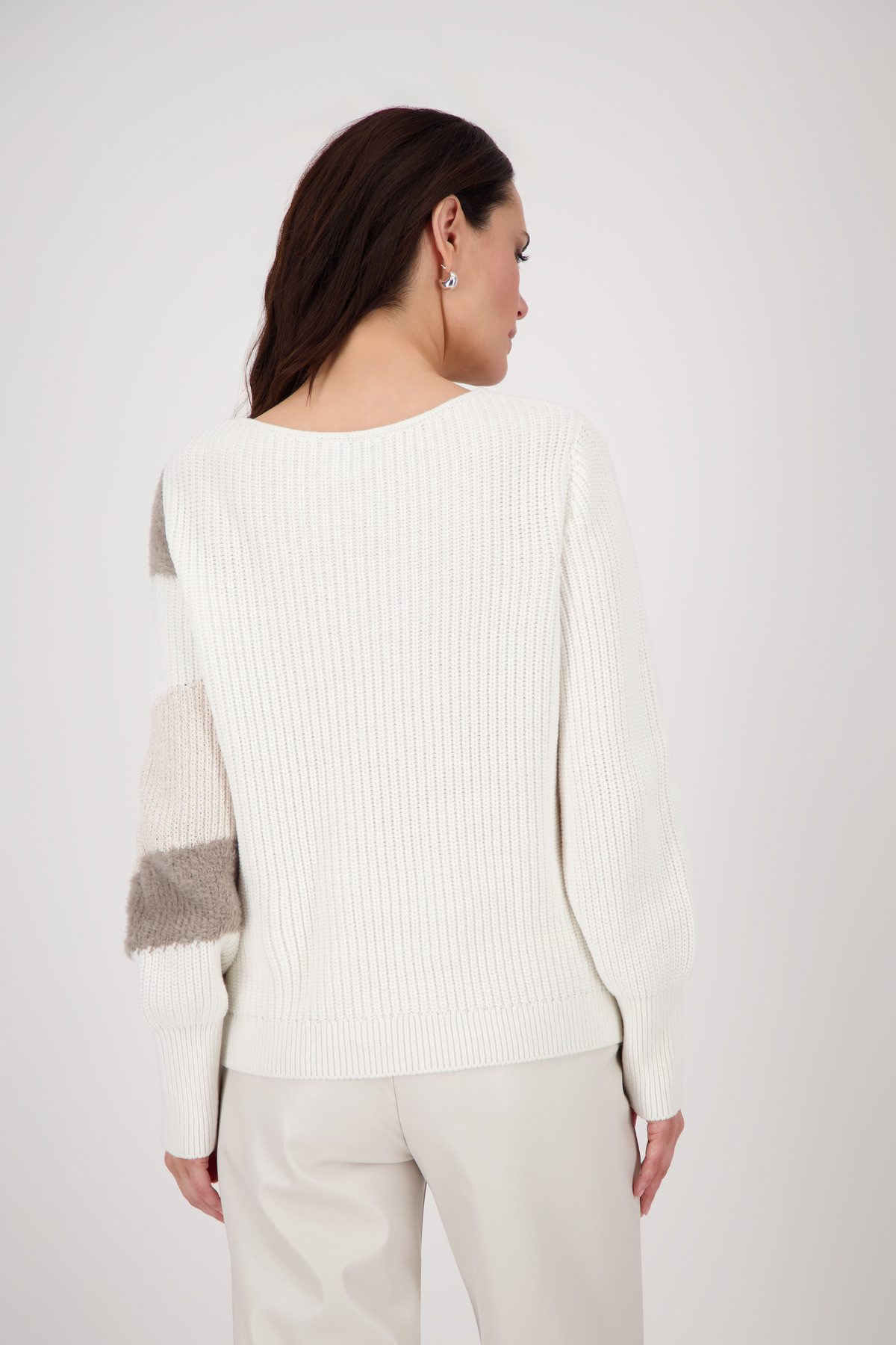 Monari Gebreide trui Pullover Intarsia