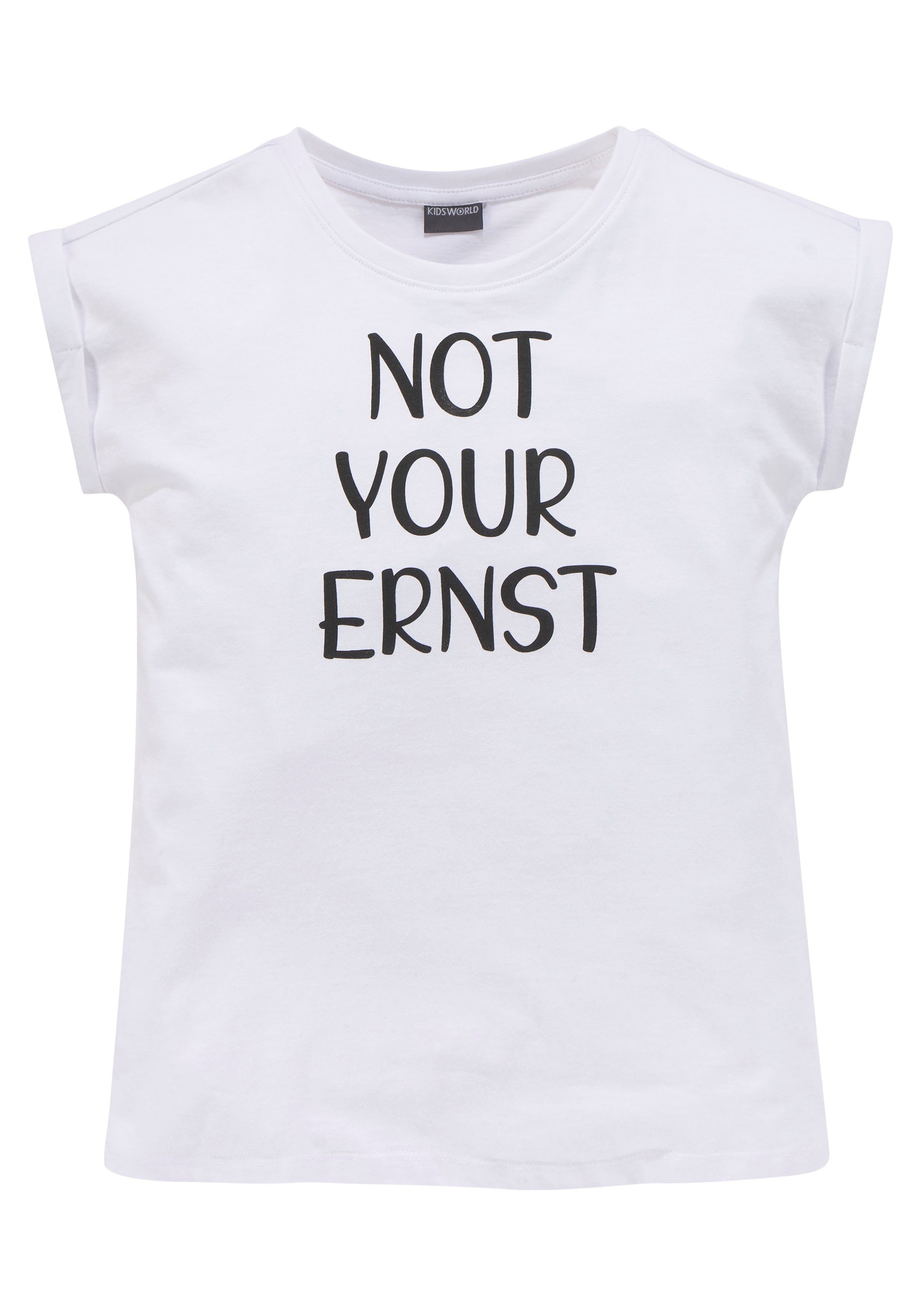 KIDSWORLD T-shirt NOT YOUR ERNST Korte mouwen, bedrukt, ronde hals, van katoen