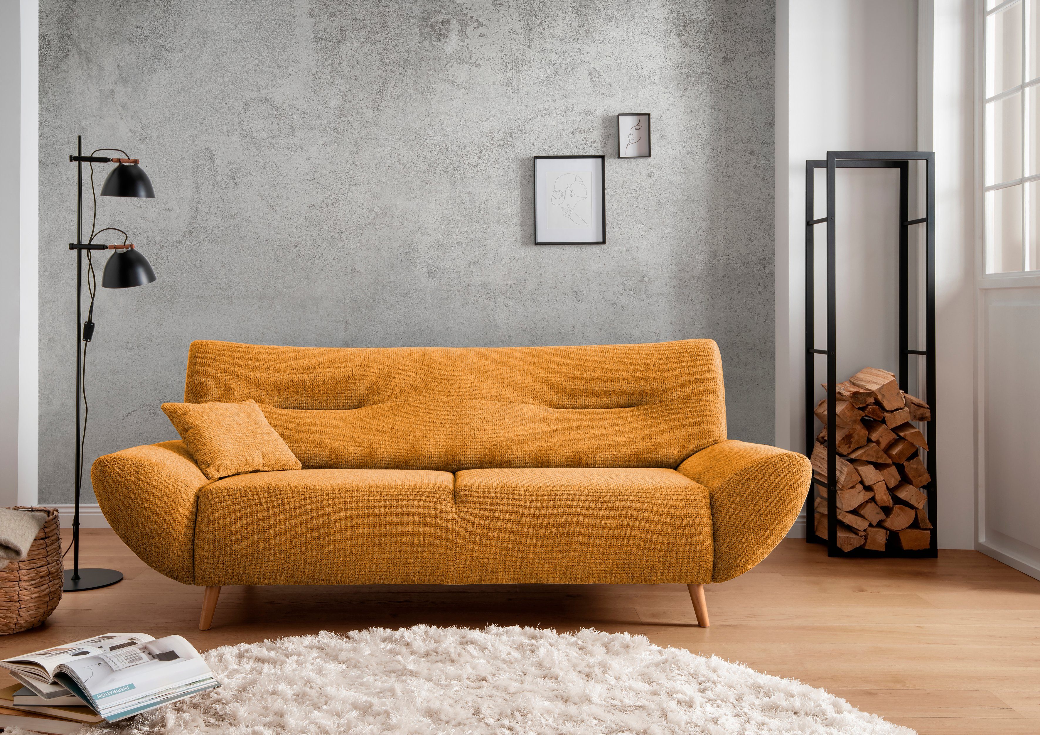 INOSIGN Zithoek Drago, modern en tijdloos, actuele vormtaal, comfortabel leverbaar als fauteuil/hoekbank, diverse stoffen, incl. 2 sierkussens (set, 2-delig)