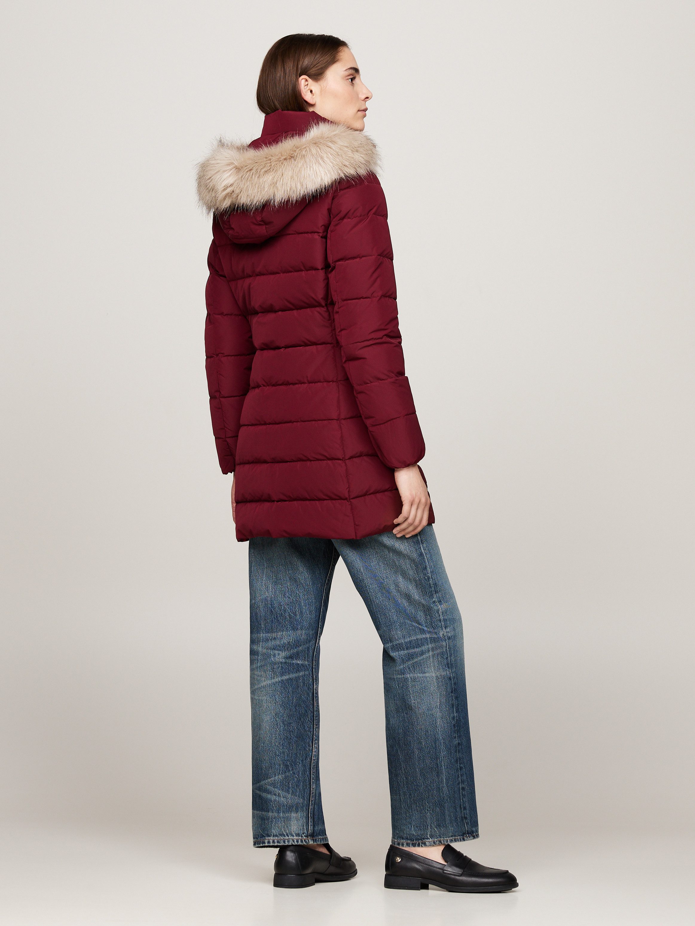 Tommy Hilfiger Gewatteerde jas HERITAGE DOWN TYRA COAT WITH FUR