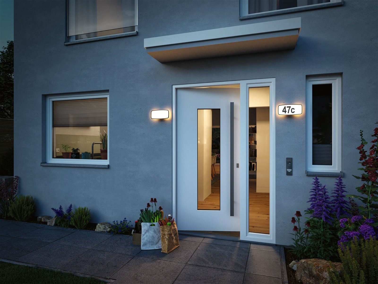 Paulmann Led-wandlamp voor buiten Huisnummerlamp IP44 276x73mm 6,5W 430lm 230V Antraciet Kunststof (1 stuk)