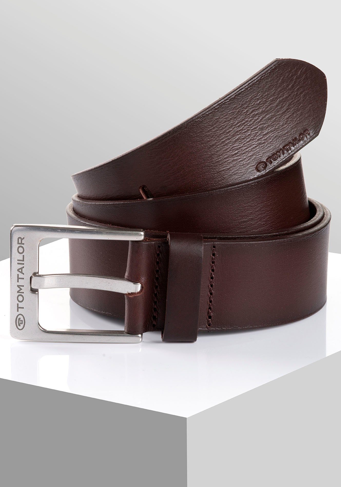 Tom Tailor Leren riem TTCALVIN 4 cm brede herenriem, casual en jeanslook