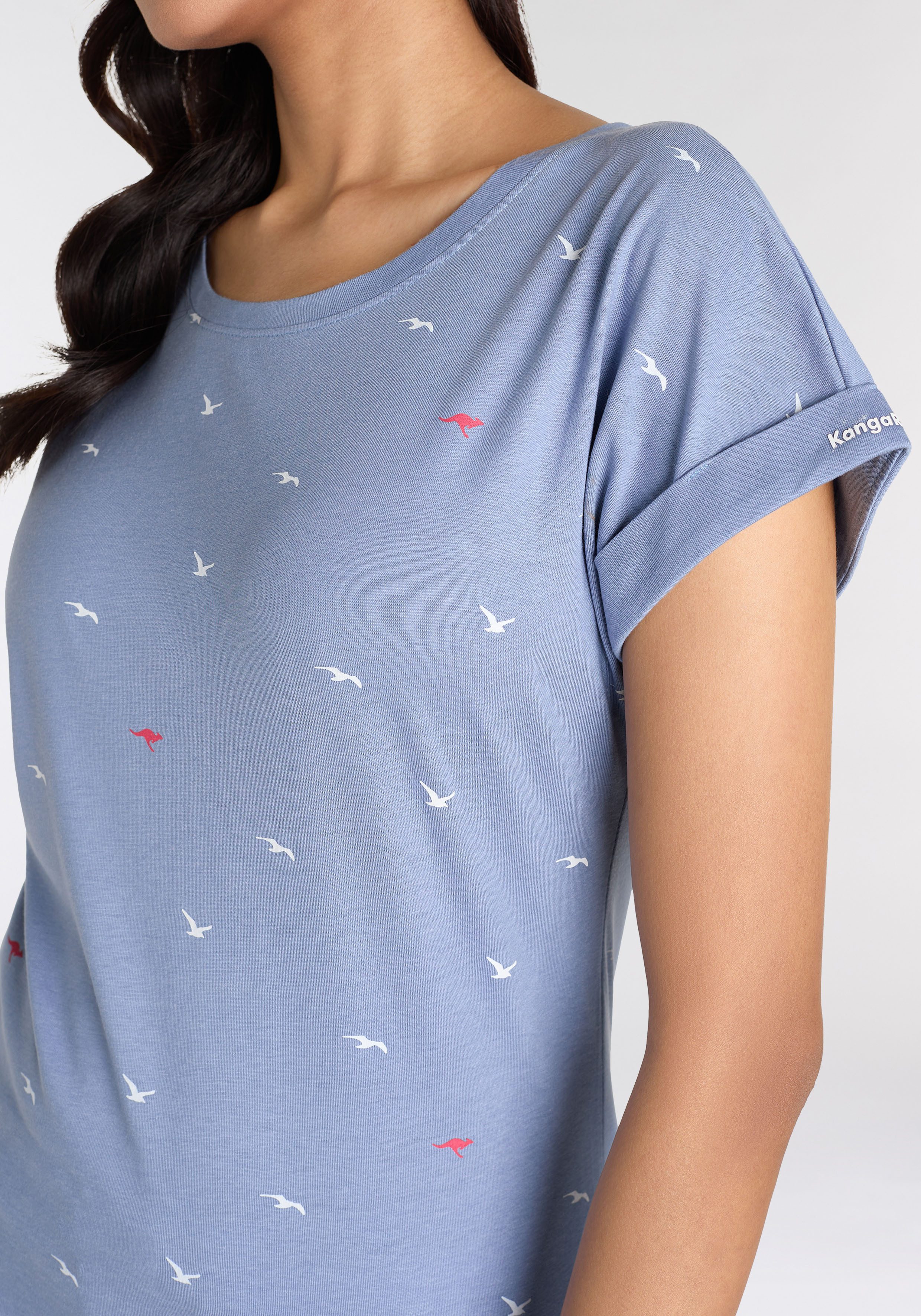 KangaROOS Shirt met print korte mouwen figuurvolgend met print met ronde hals