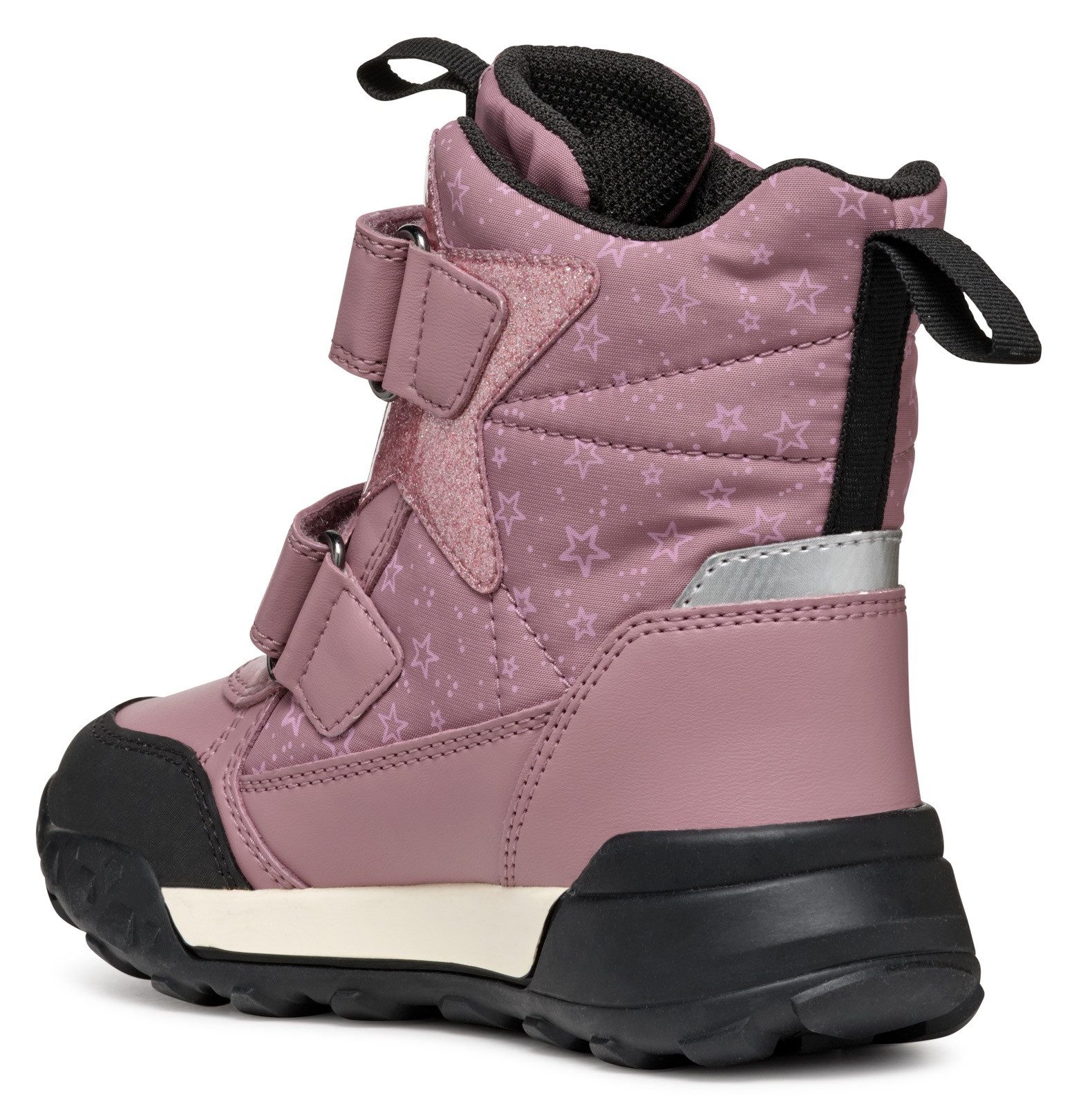 Geox Winterlaarzen J TREKKYUP GIRL B ABX Klittenbandlaarzen, sneeuwlaarzen, winterlaarzen met metallic look