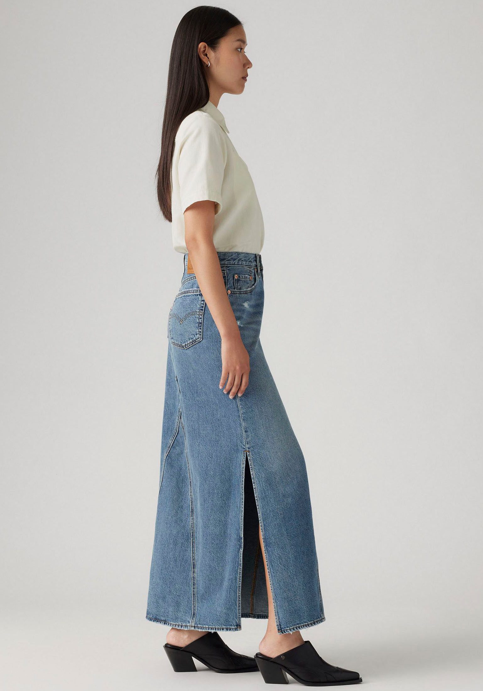 Levi's® Jeans rok ICONIC LONG SKIRT in five-pocketsstijl