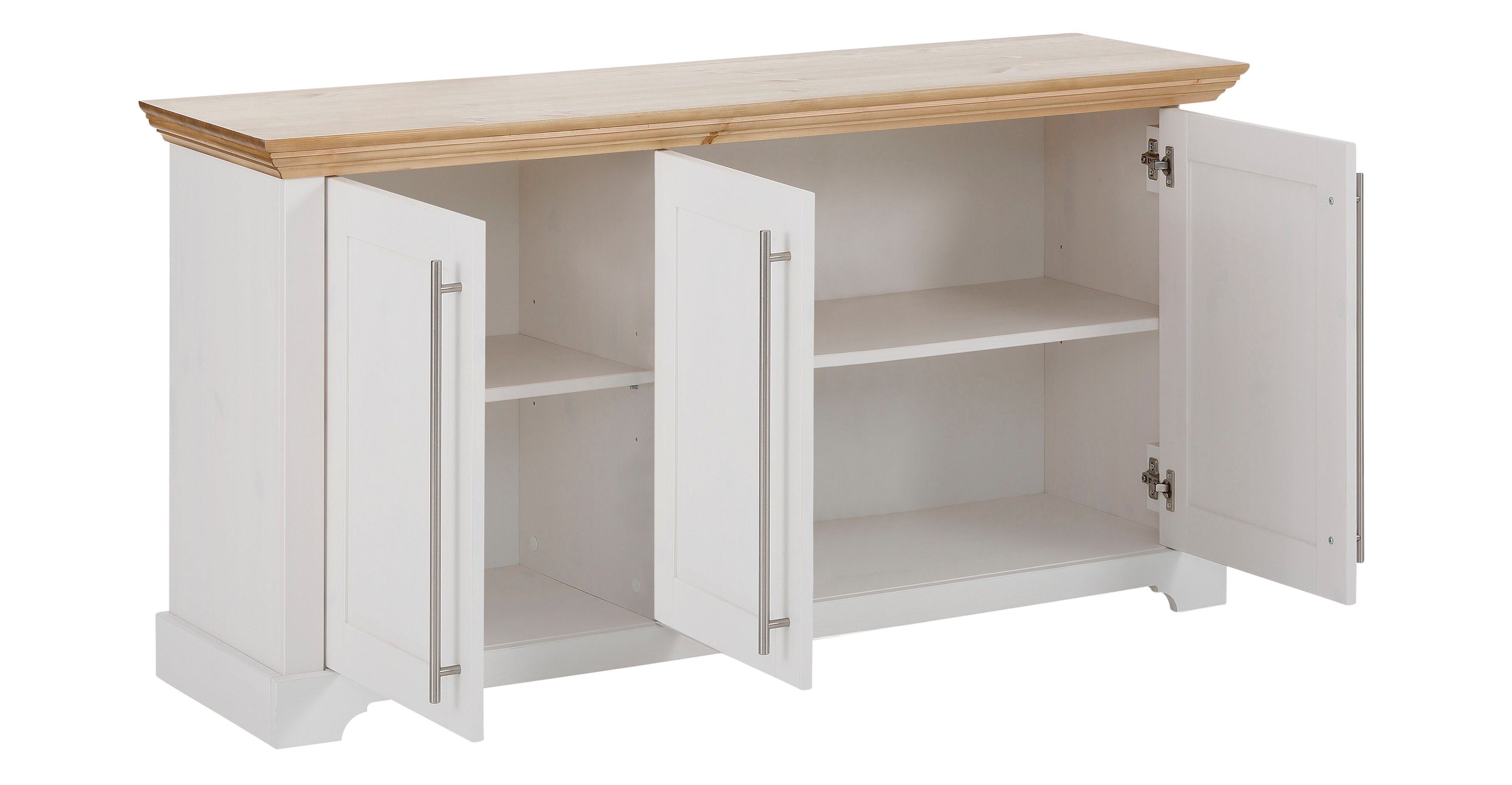 Home affaire Kast Meliss van massieve dennen, fsc® 3-deurs, breedte 132 cm