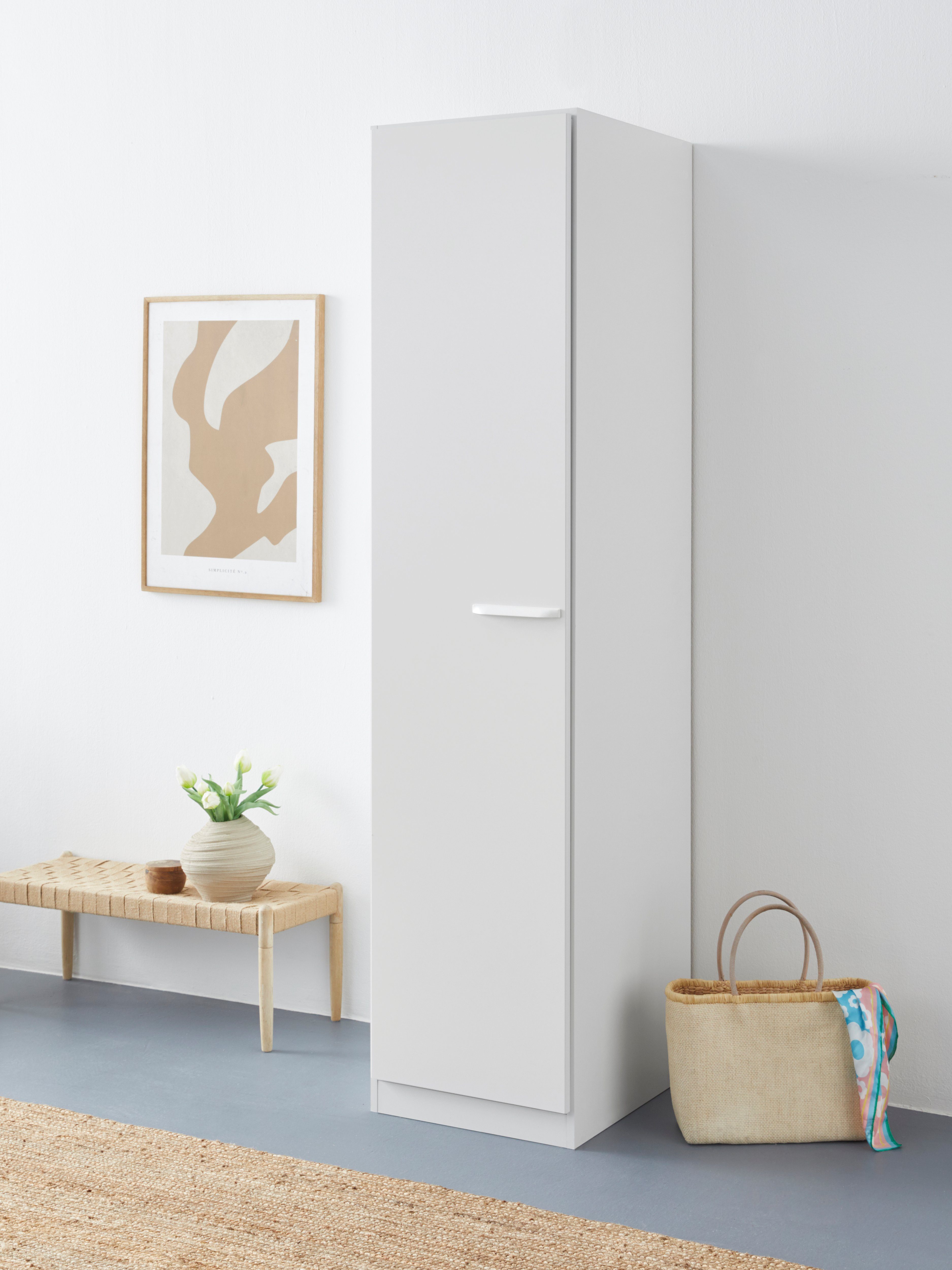 Draaideurkast Kledingkast VANDOR in drie breedtes, hoogte 197 cm, grepen in grijs metallic made in germany