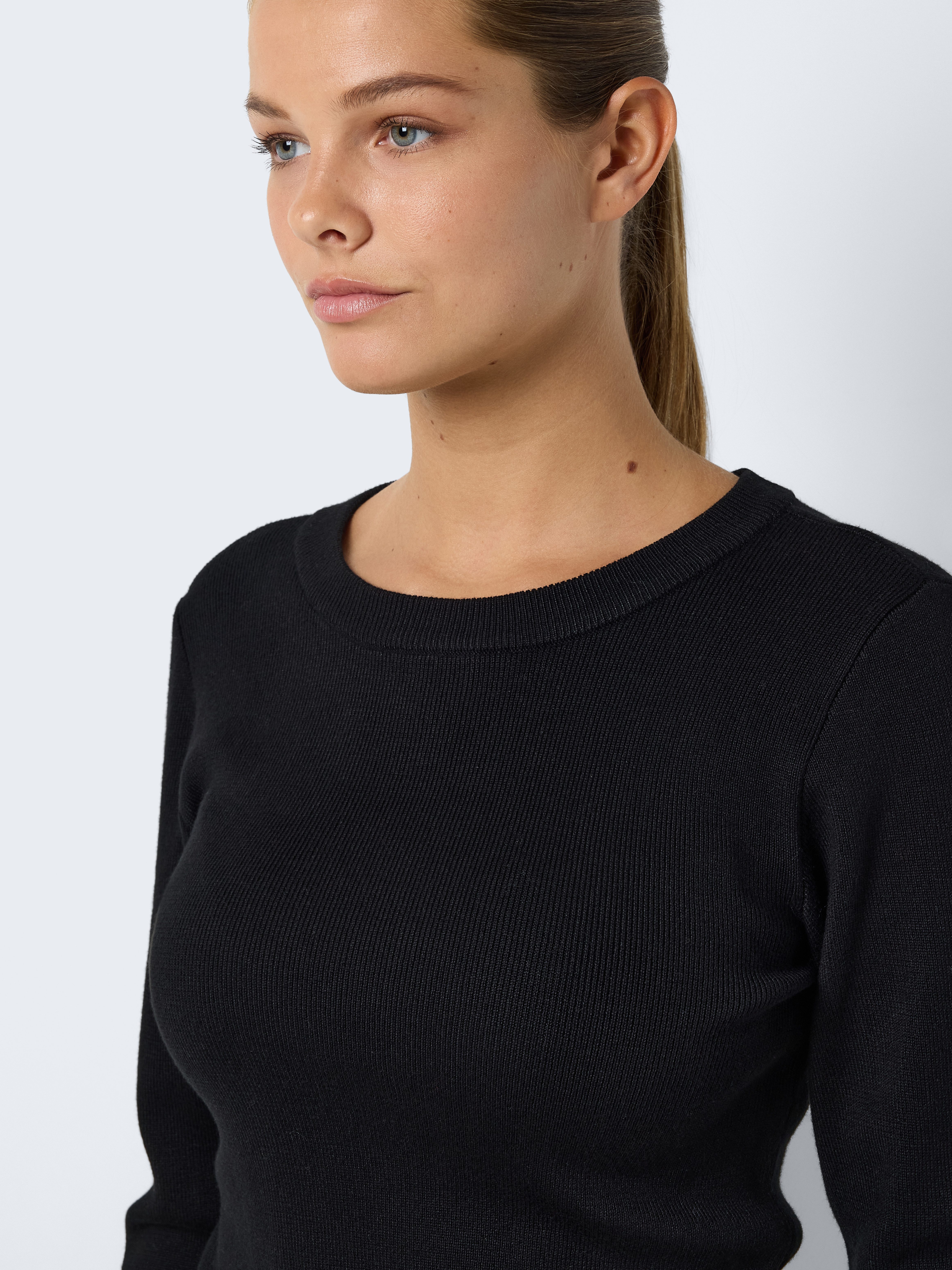 Noisy may Gebreide trui NMJAZ L S O-NECK KNIT FWD NOOS