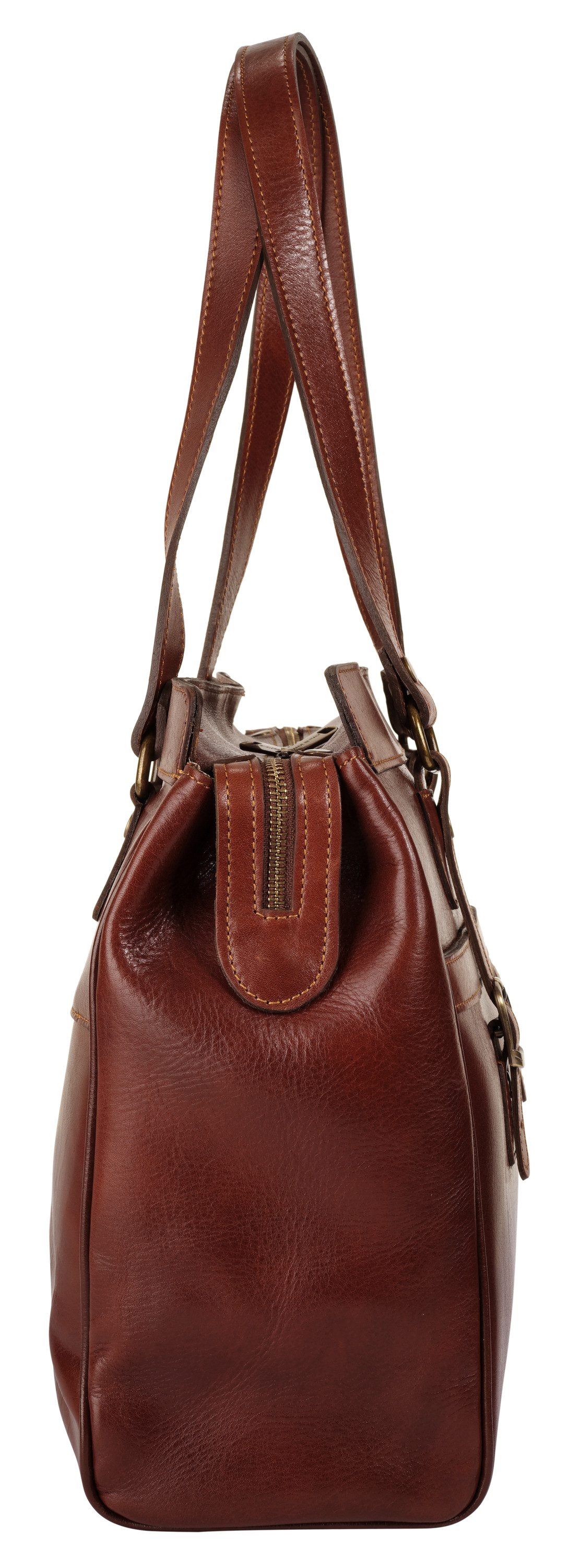 Piké Shopper echt leer, made in italy