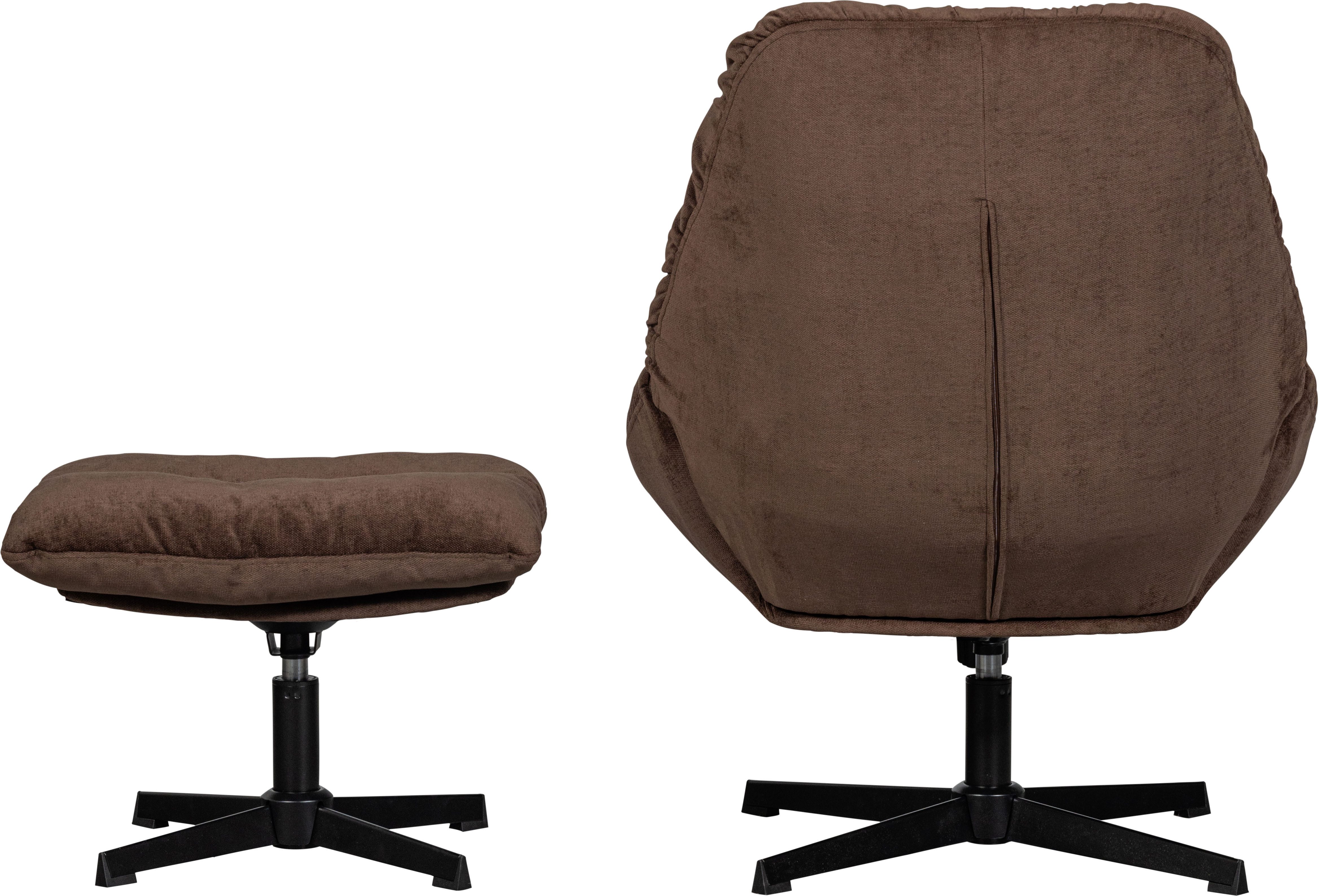 WOOOD Draaibare fauteuil Yaro met poef, breedte 71 cm